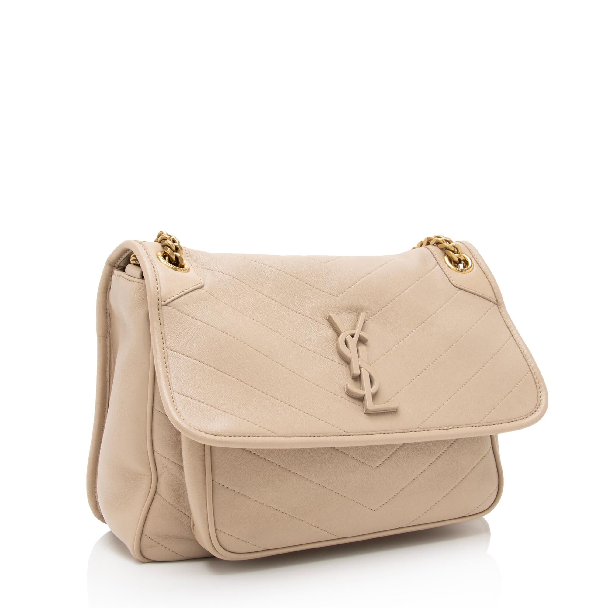 Saint Laurent Lambskin Monogram Niki Medium Shoulder Bag (SHF-23275)