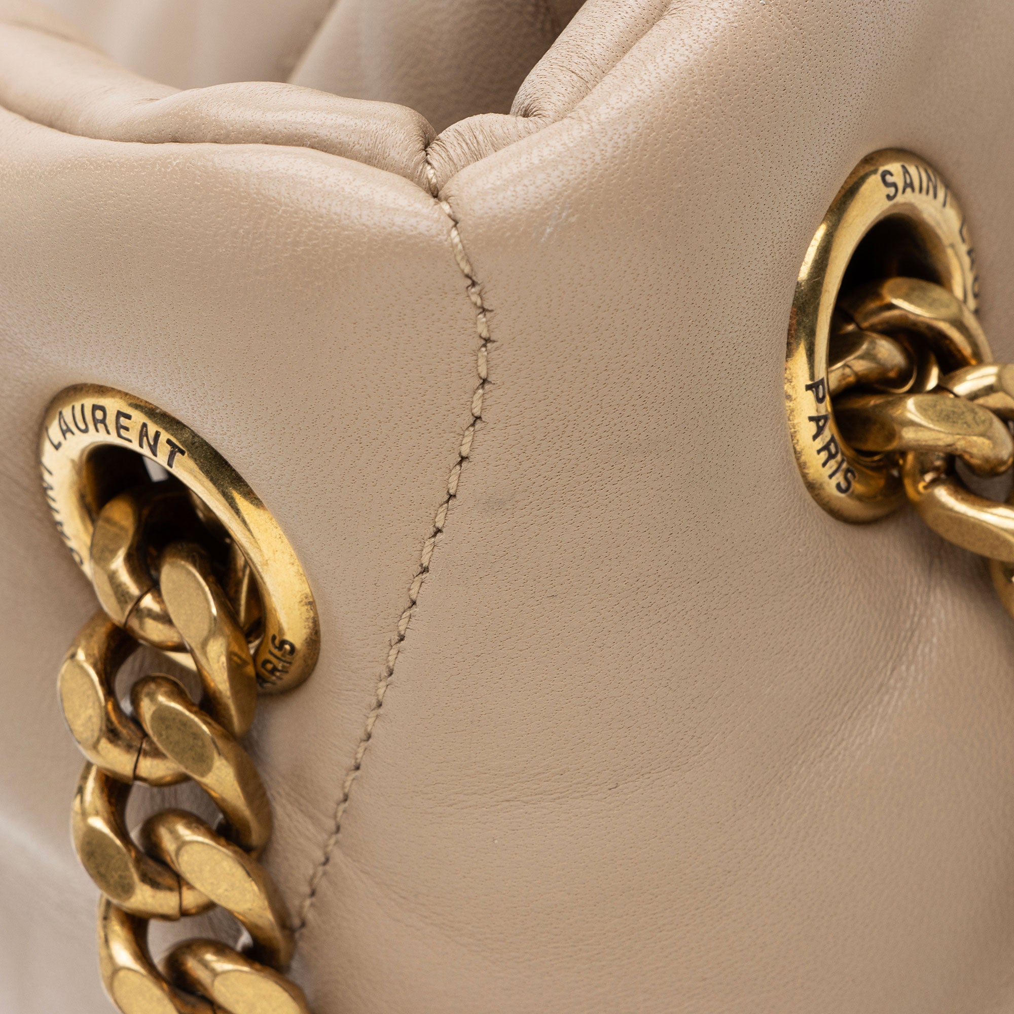 Saint Laurent Lambskin Monogram Puffer LouLou Medium Shoulder Bag