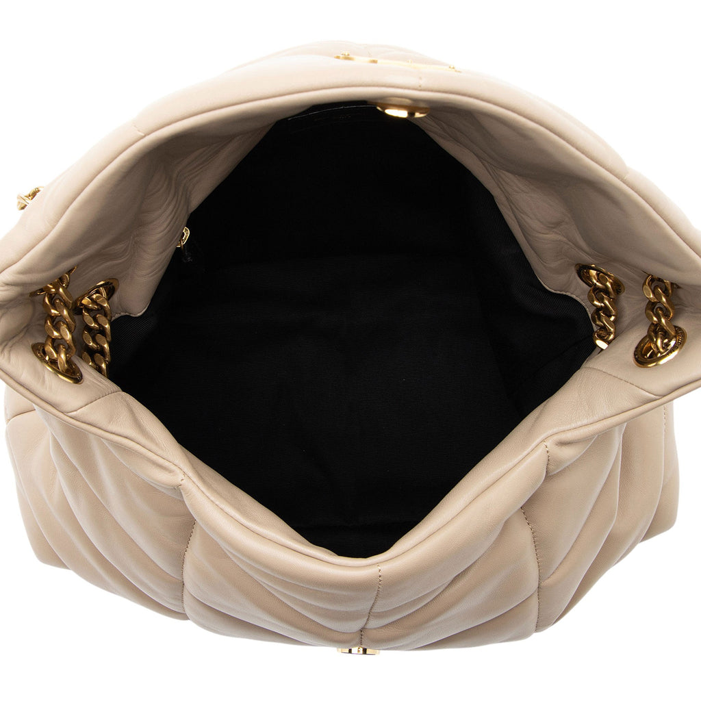 Saint Laurent Lambskin Monogram Puffer LouLou Medium Shoulder Bag