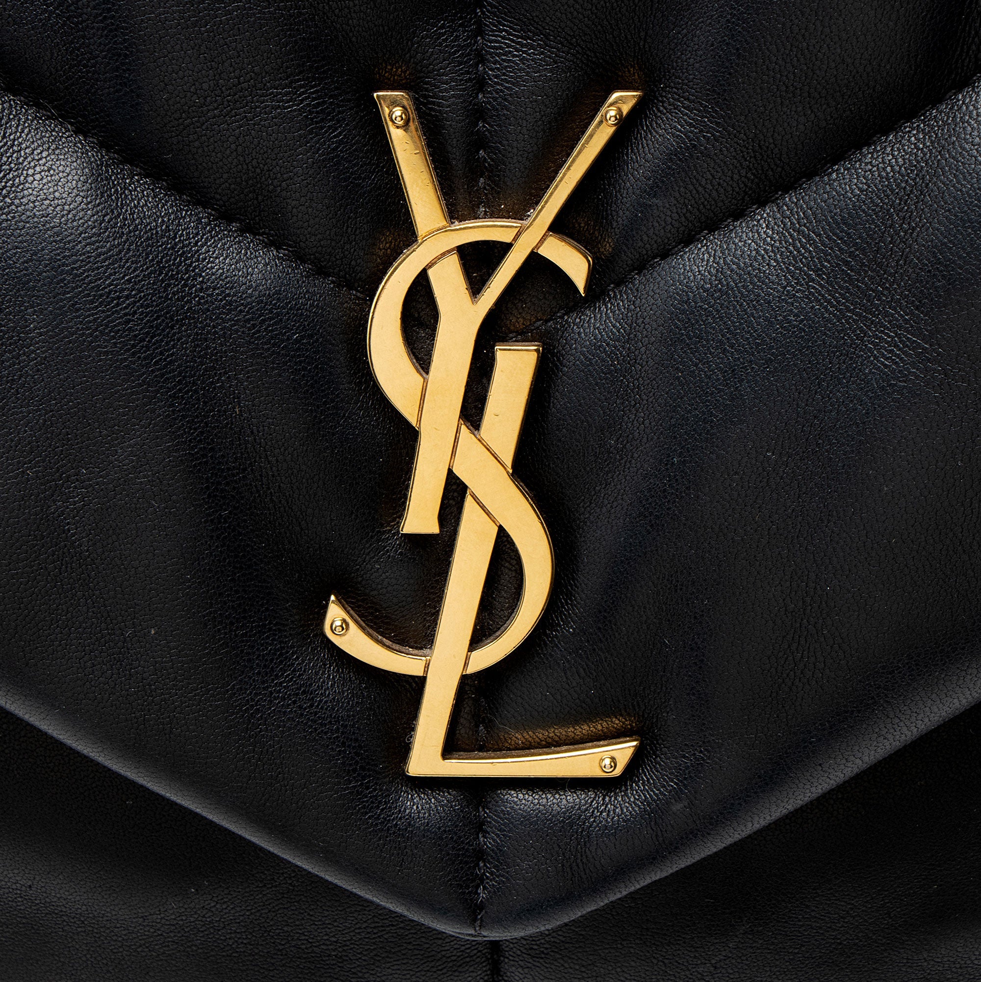 Saint Laurent Lambskin Monogram Puffer LouLou Medium Shoulder Bag