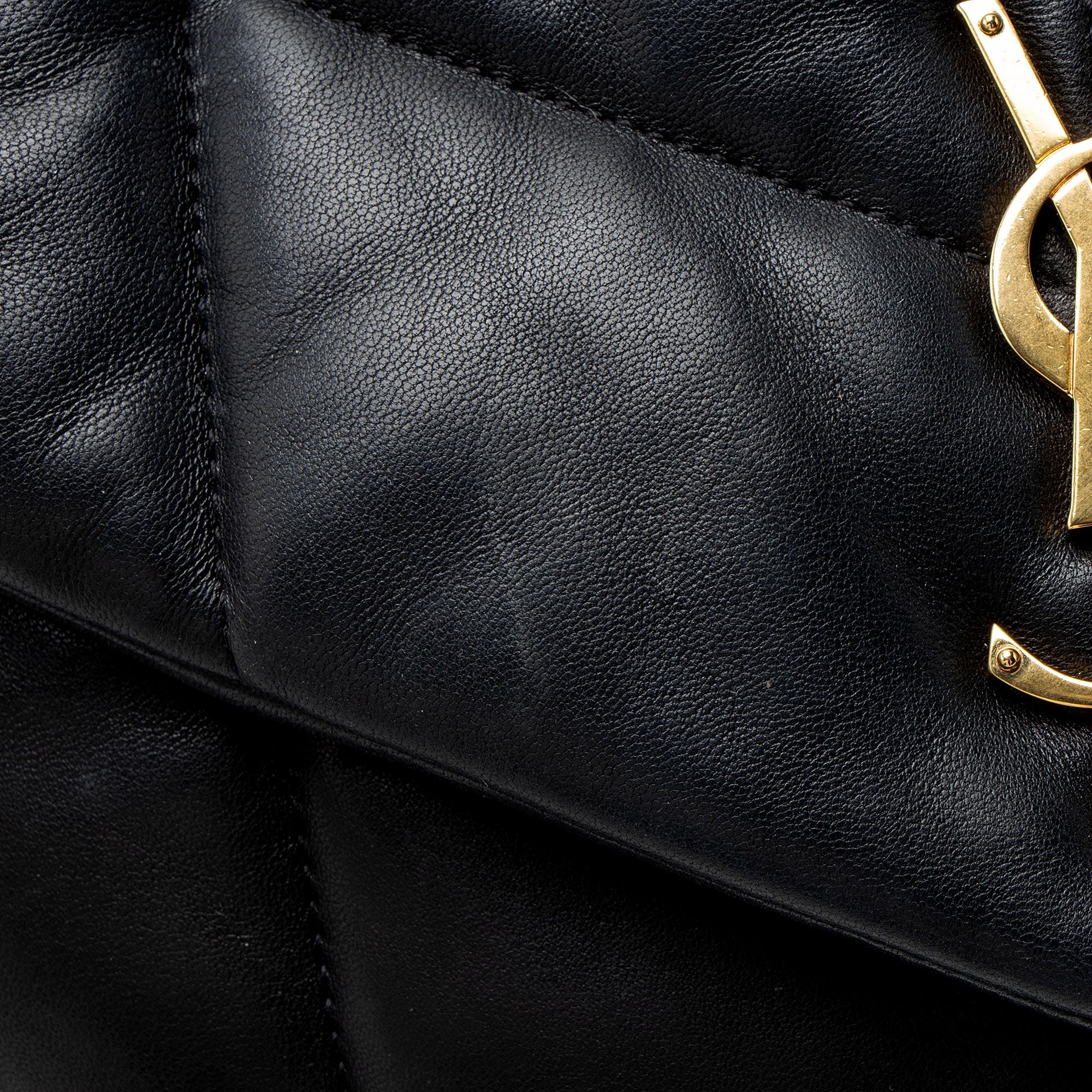 Saint Laurent Lambskin Monogram Puffer LouLou Medium Shoulder Bag