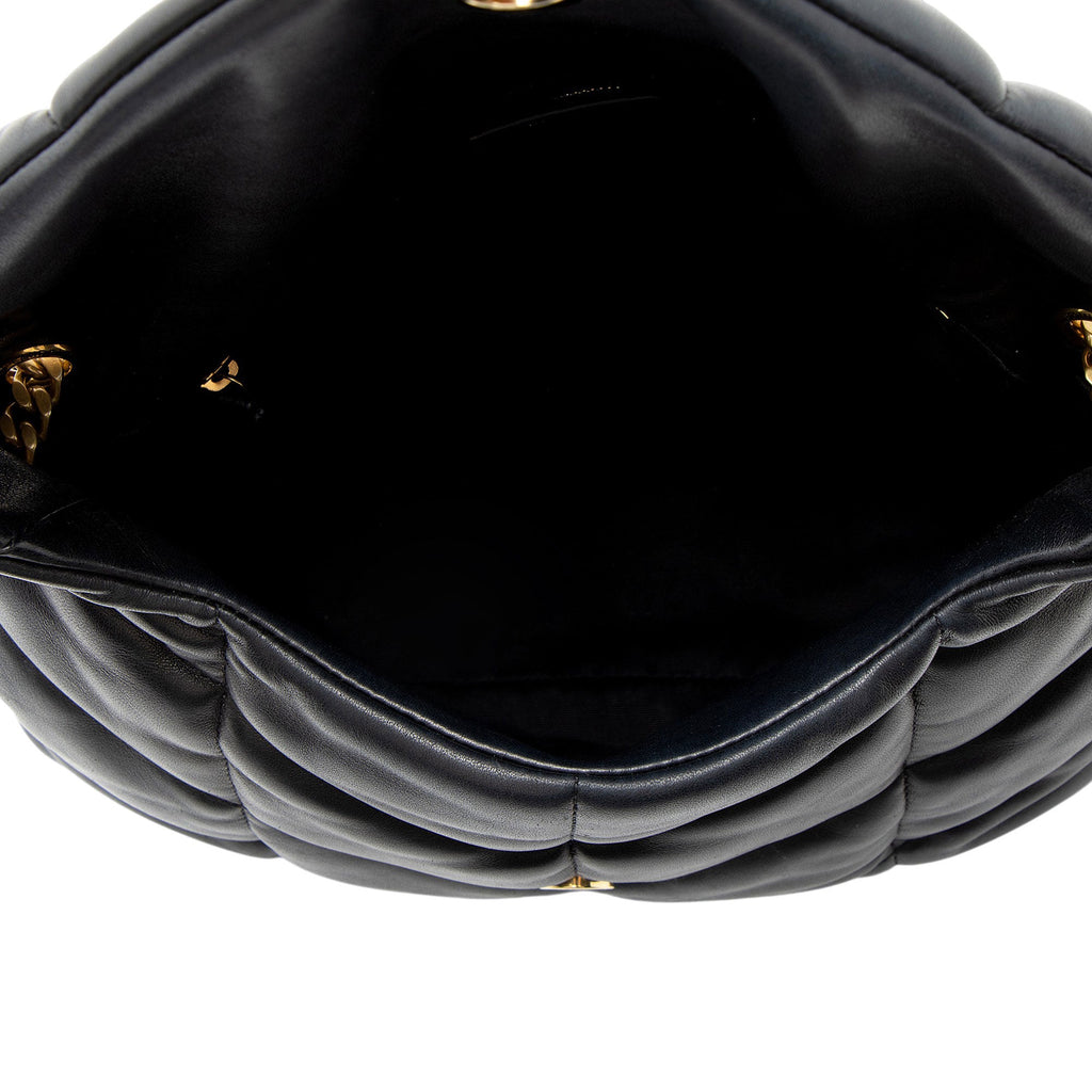 Saint Laurent Lambskin Monogram Puffer LouLou Medium Shoulder Bag