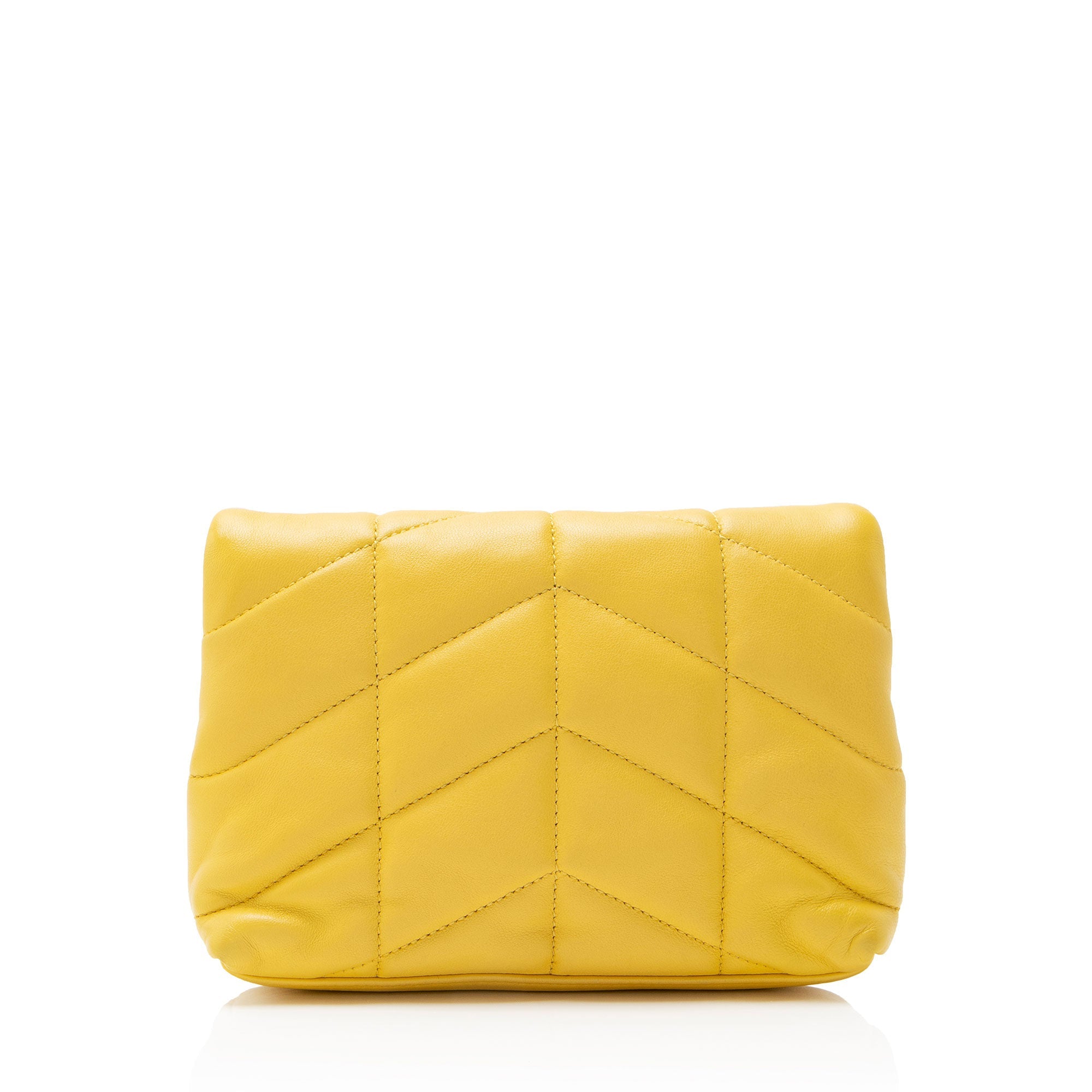 Saint Laurent Lambskin Monogram Puffer LouLou Small Clutch