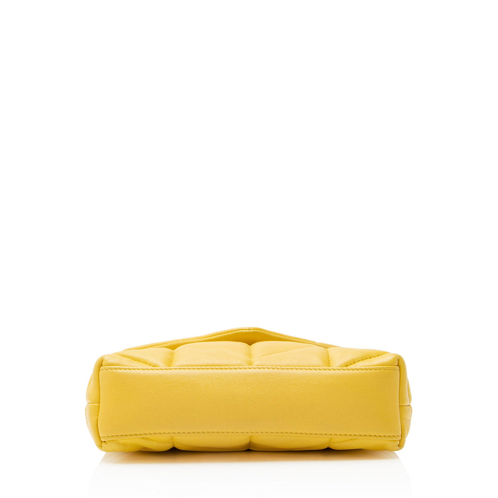 Saint Laurent Lambskin Monogram Puffer LouLou Small Clutch