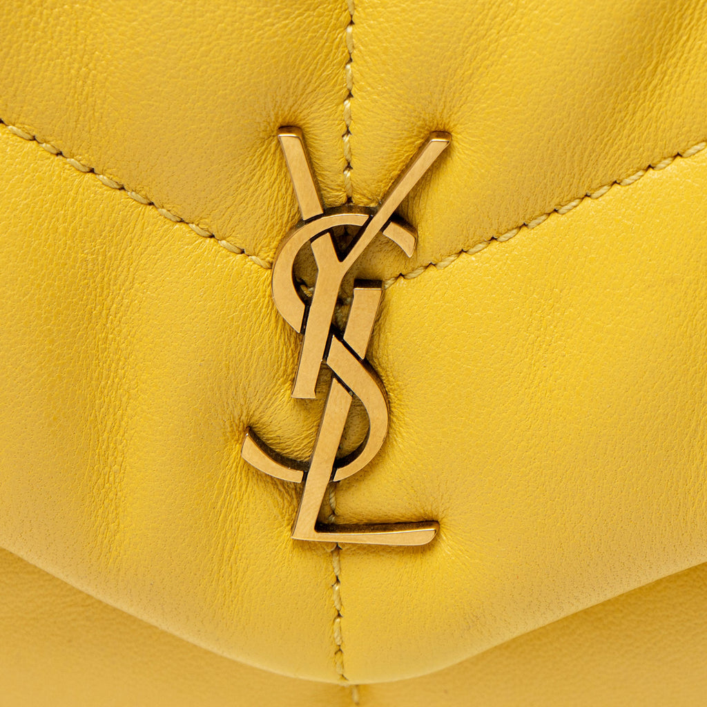 Saint Laurent Lambskin Monogram Puffer LouLou Small Clutch