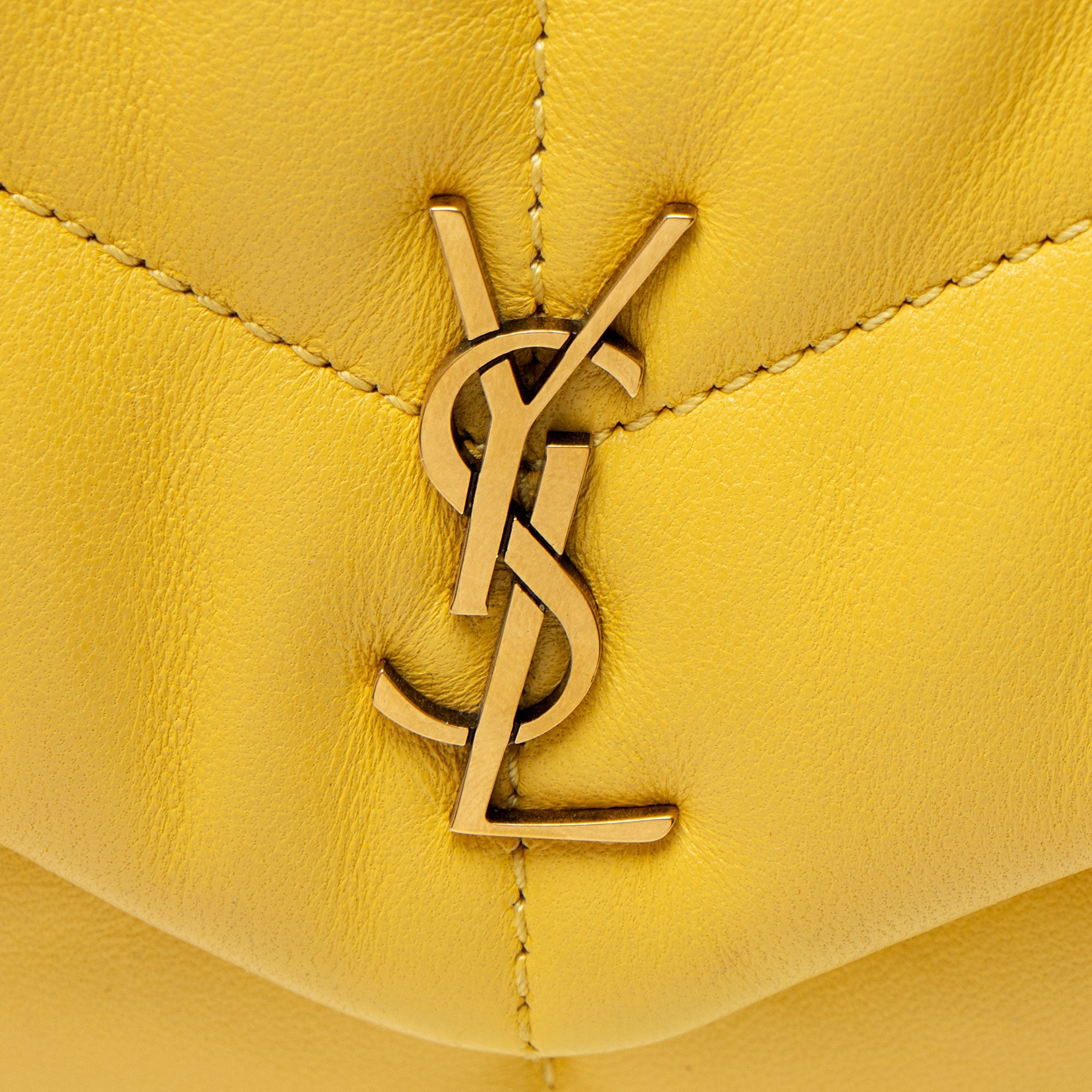 Saint Laurent Lambskin Monogram Puffer LouLou Small Clutch