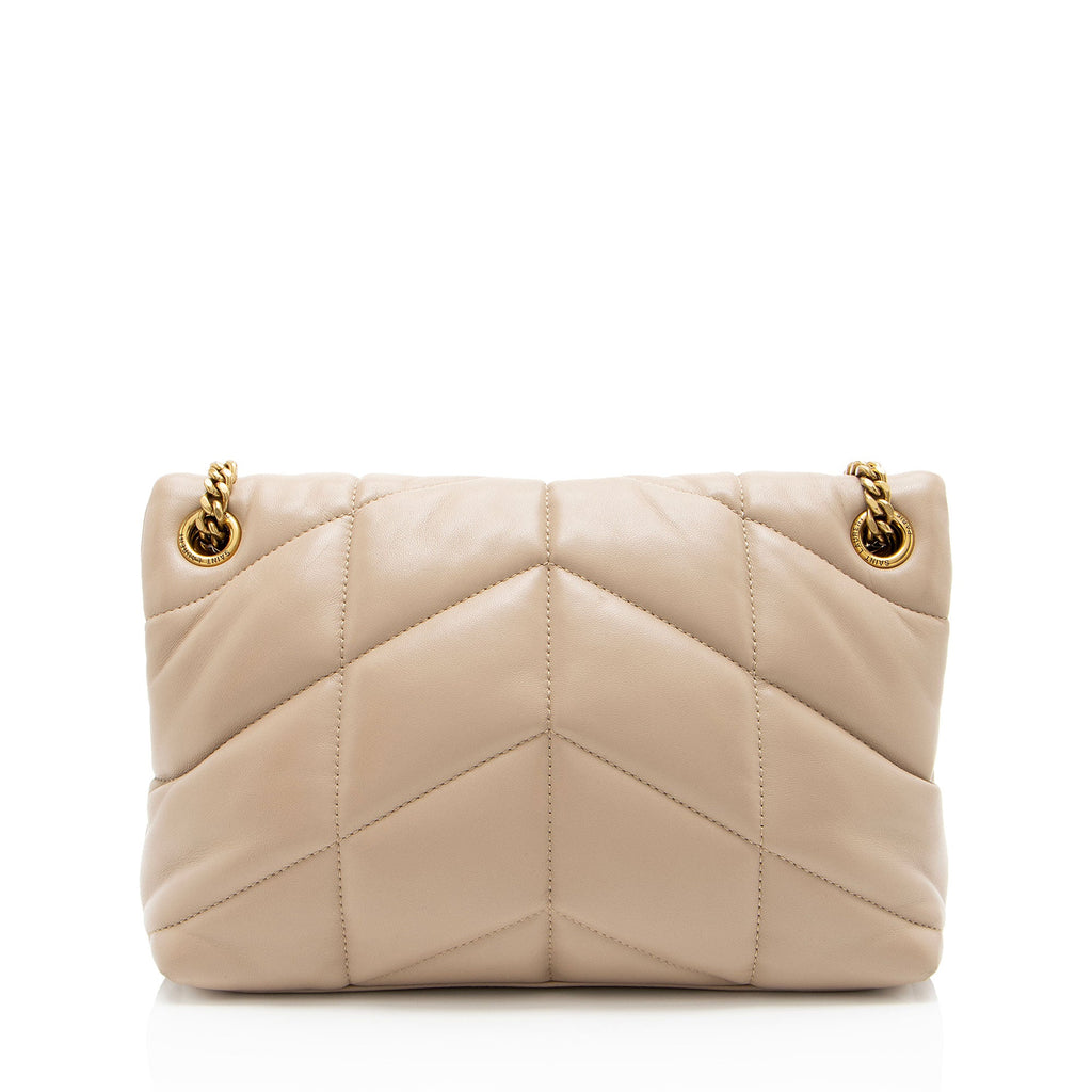 Saint Laurent Lambskin Monogram Puffer LouLou Small Shoulder Bag