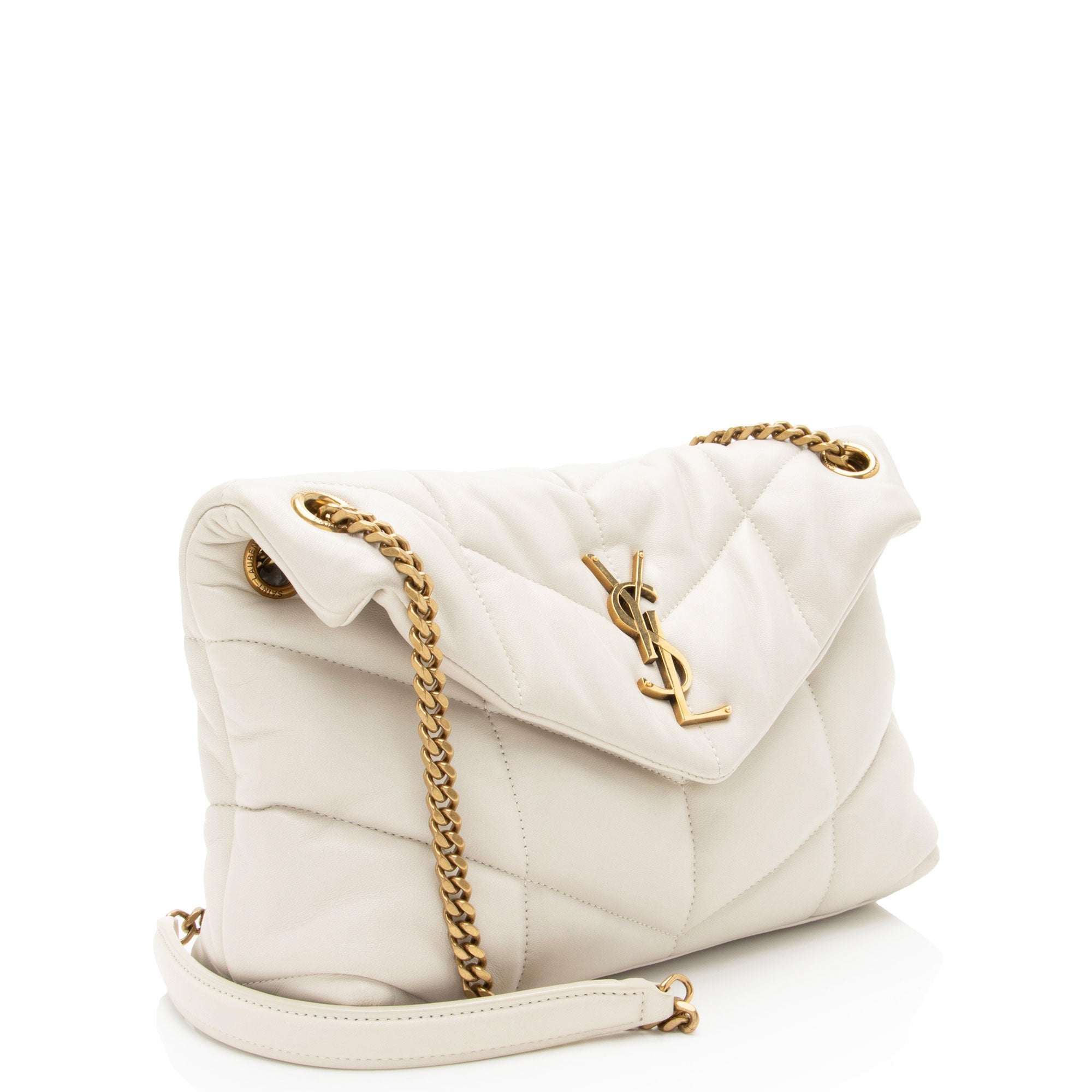 Saint Laurent Lambskin Monogram Puffer LouLou Small Shoulder Bag