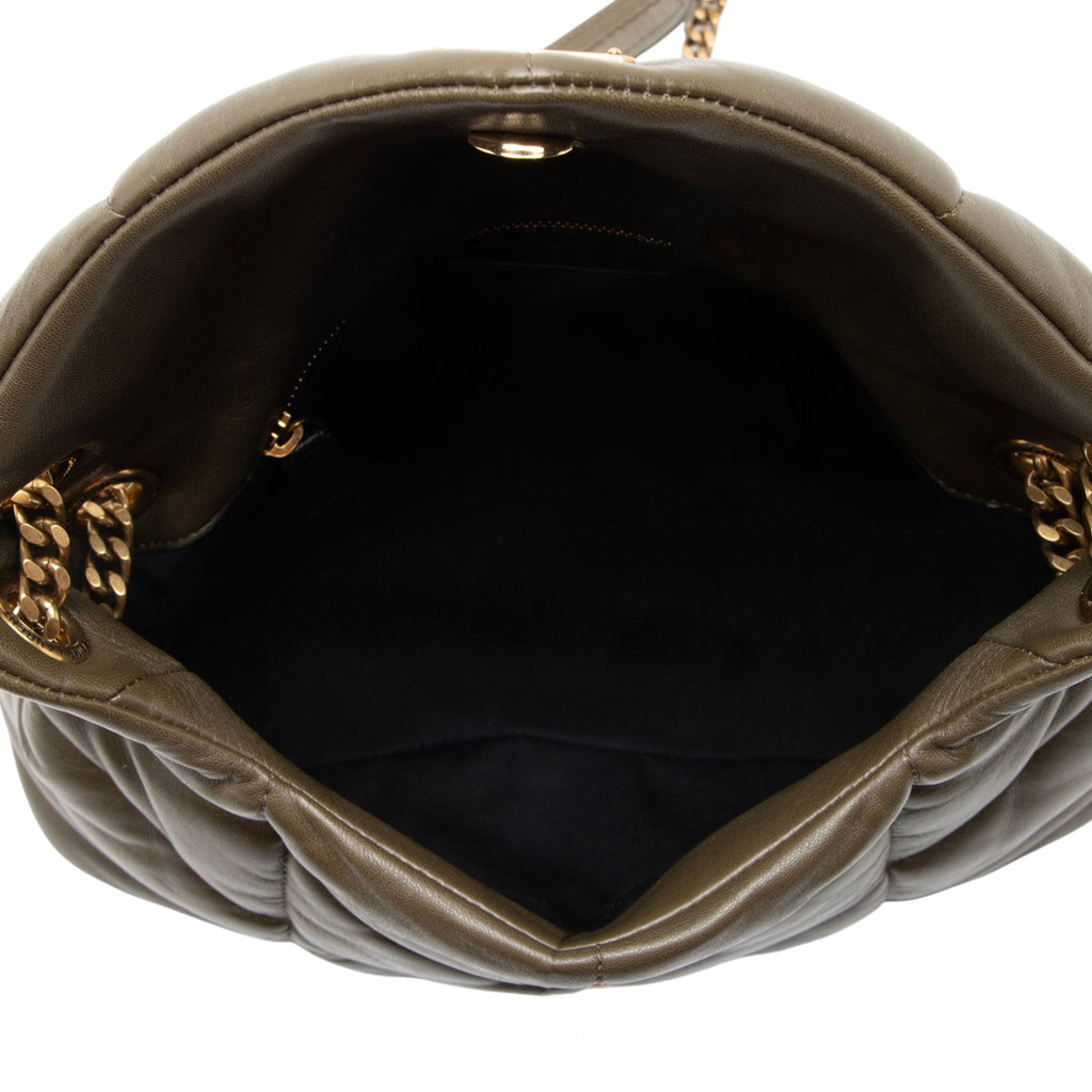 Saint Laurent Lambskin Monogram Puffer LouLou Small Shoulder Bag