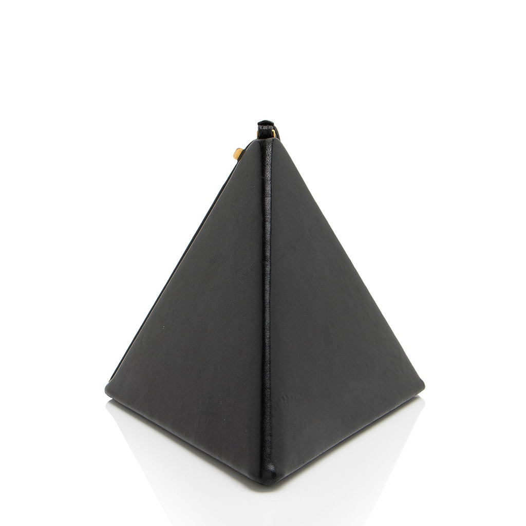 Saint Laurent Lambskin Monogram Pyramid Clutch
