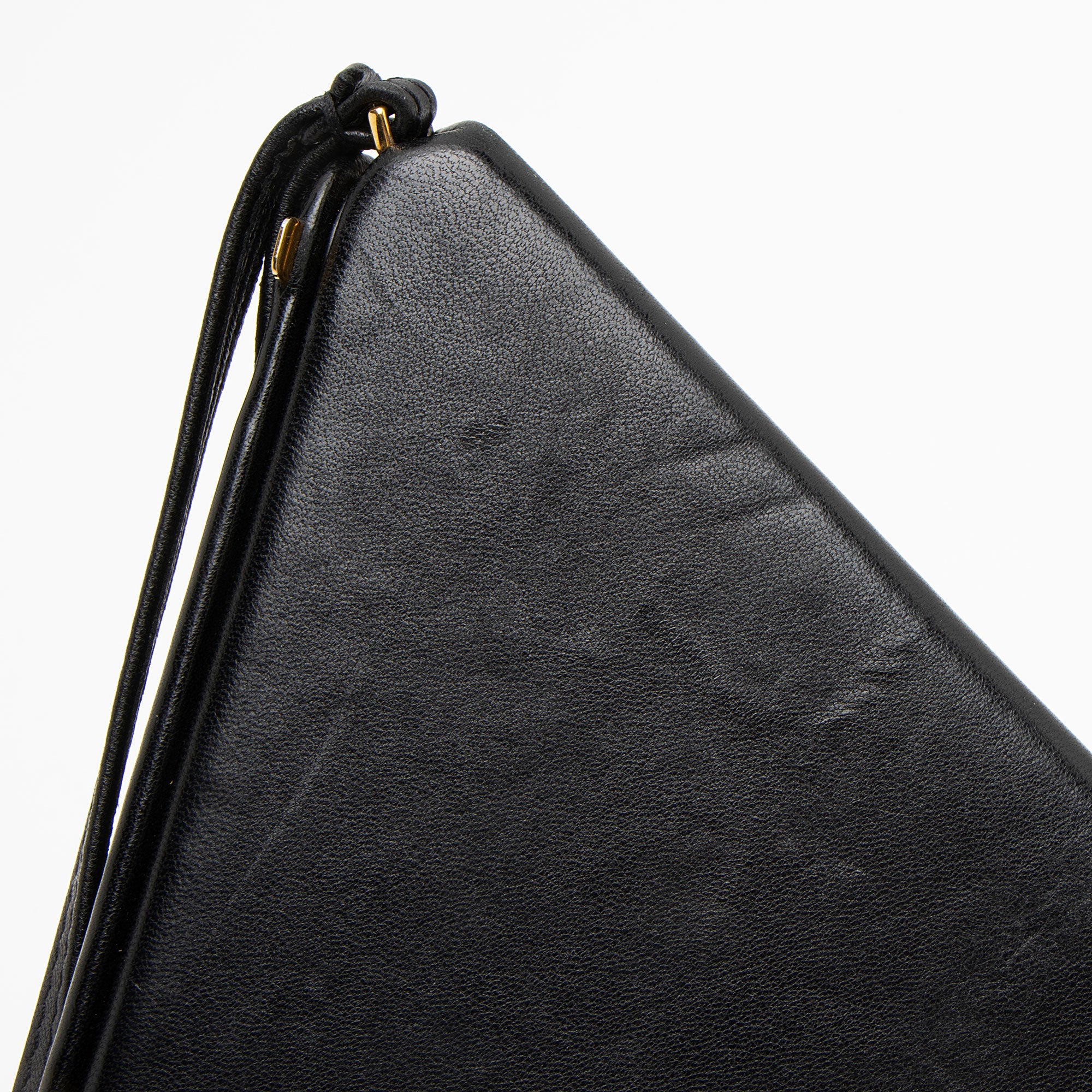 Saint Laurent Lambskin Monogram Pyramid Clutch