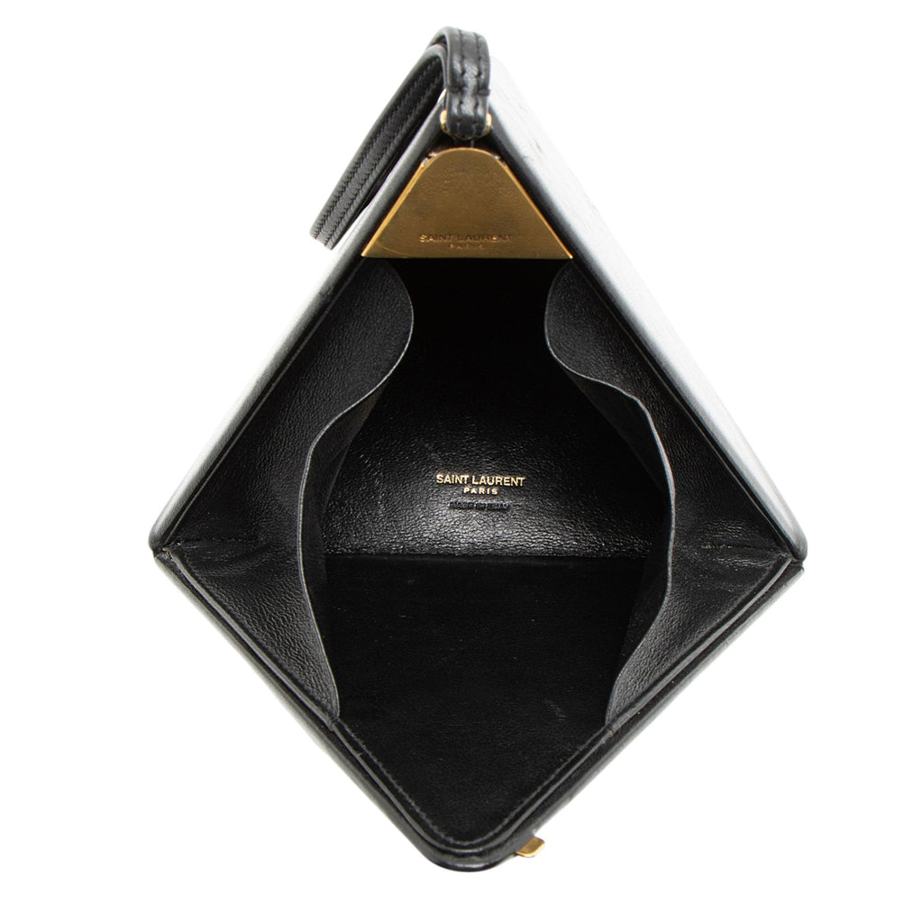 Saint Laurent Lambskin Monogram Pyramid Clutch