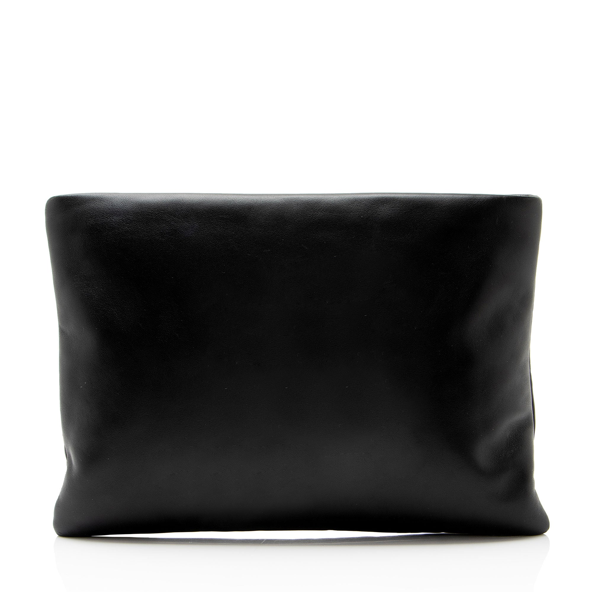 Saint Laurent Lambskin Logo Puffy Pouch