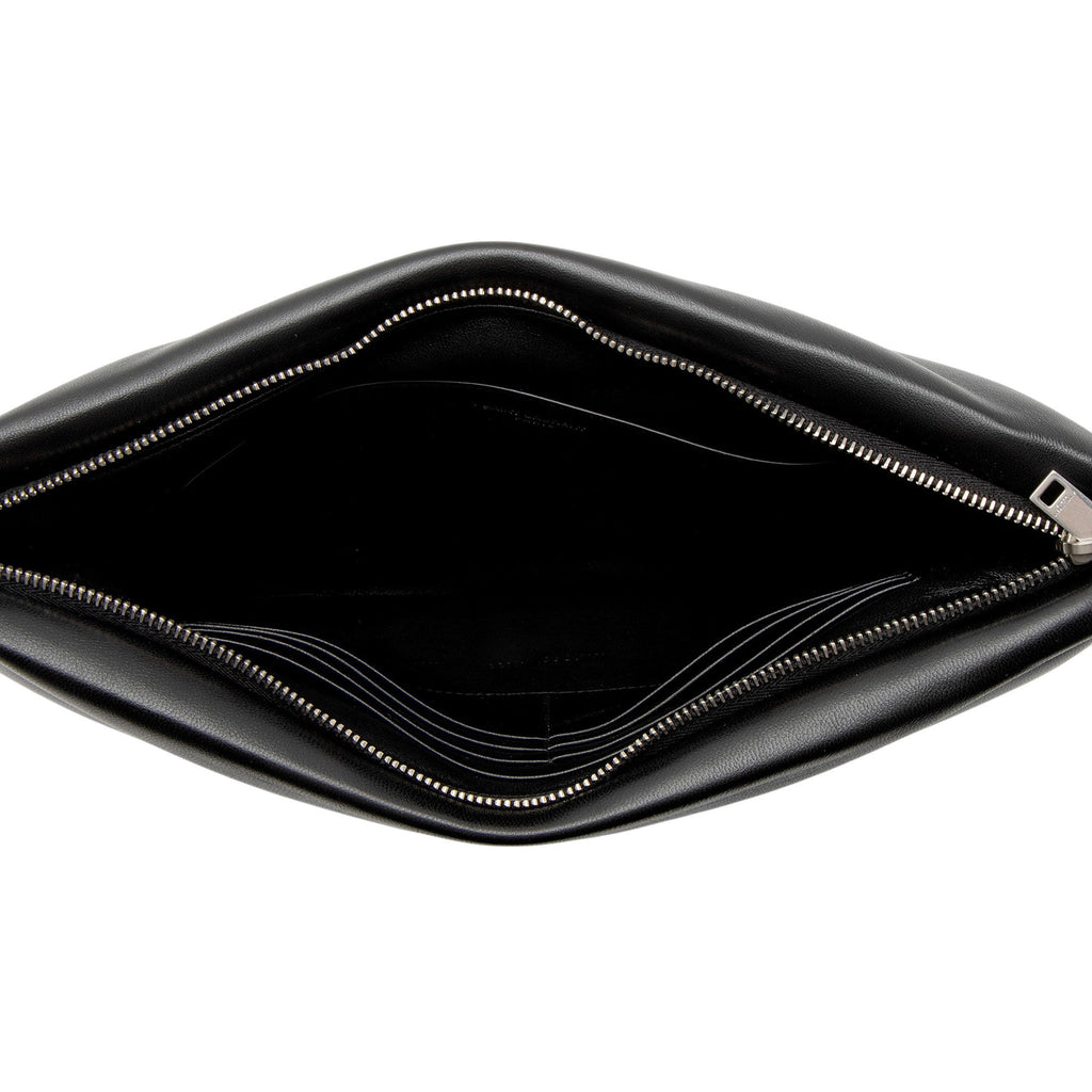 Saint Laurent Lambskin Logo Puffy Pouch