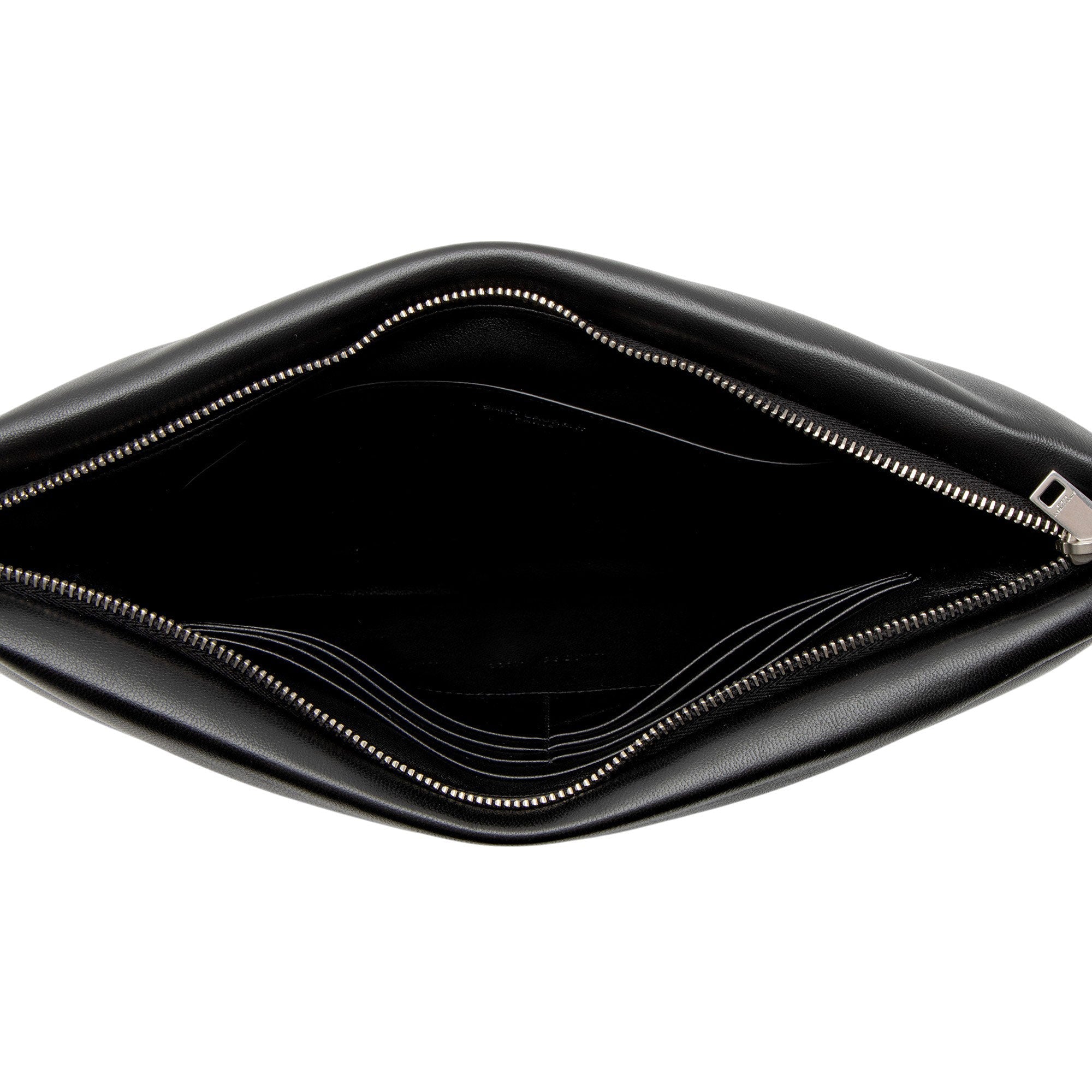 Saint Laurent Lambskin Logo Puffy Pouch