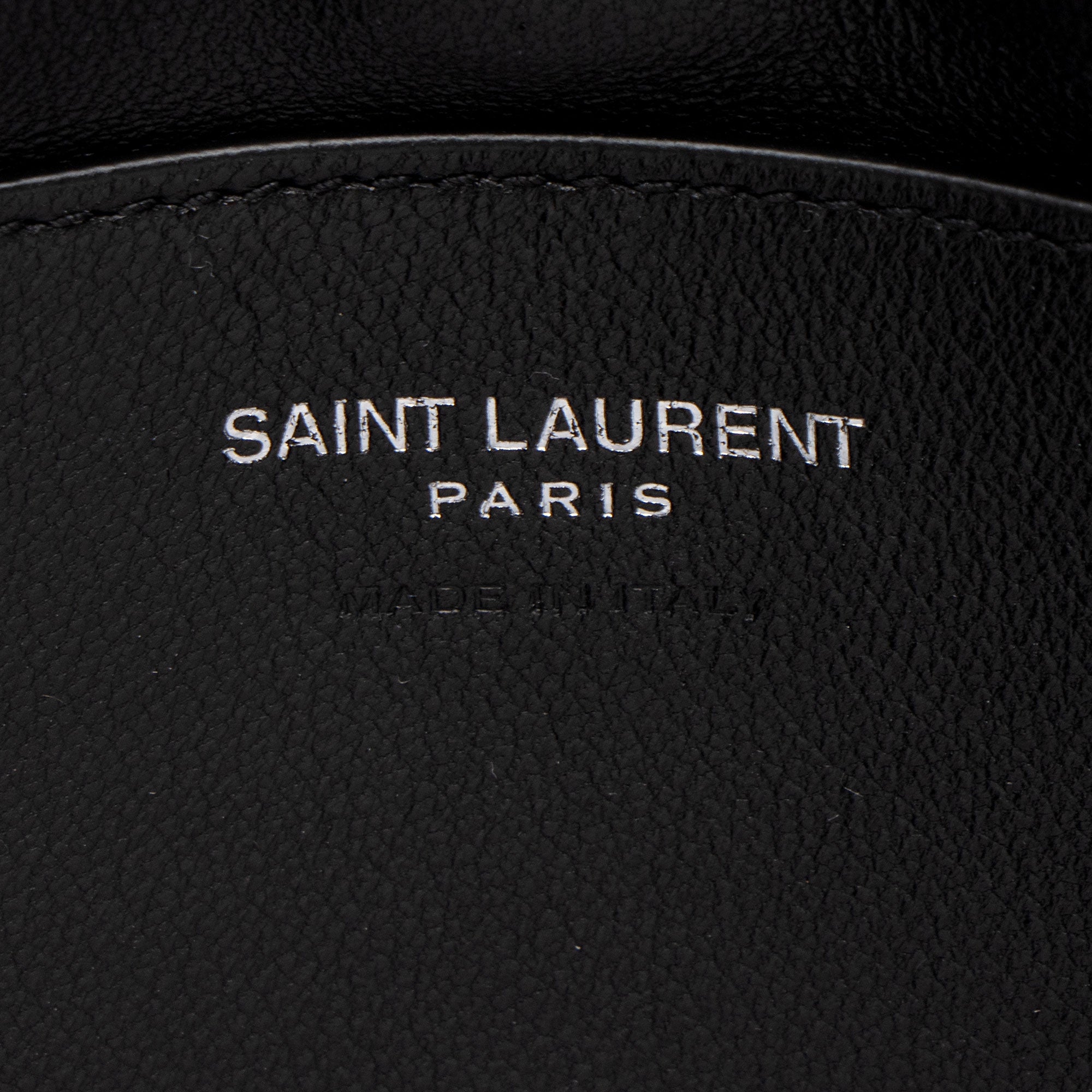 Saint Laurent Lambskin Logo Puffy Pouch