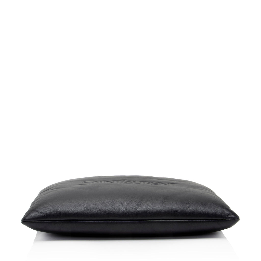 Saint Laurent Lambskin Logo Puffy Pouch