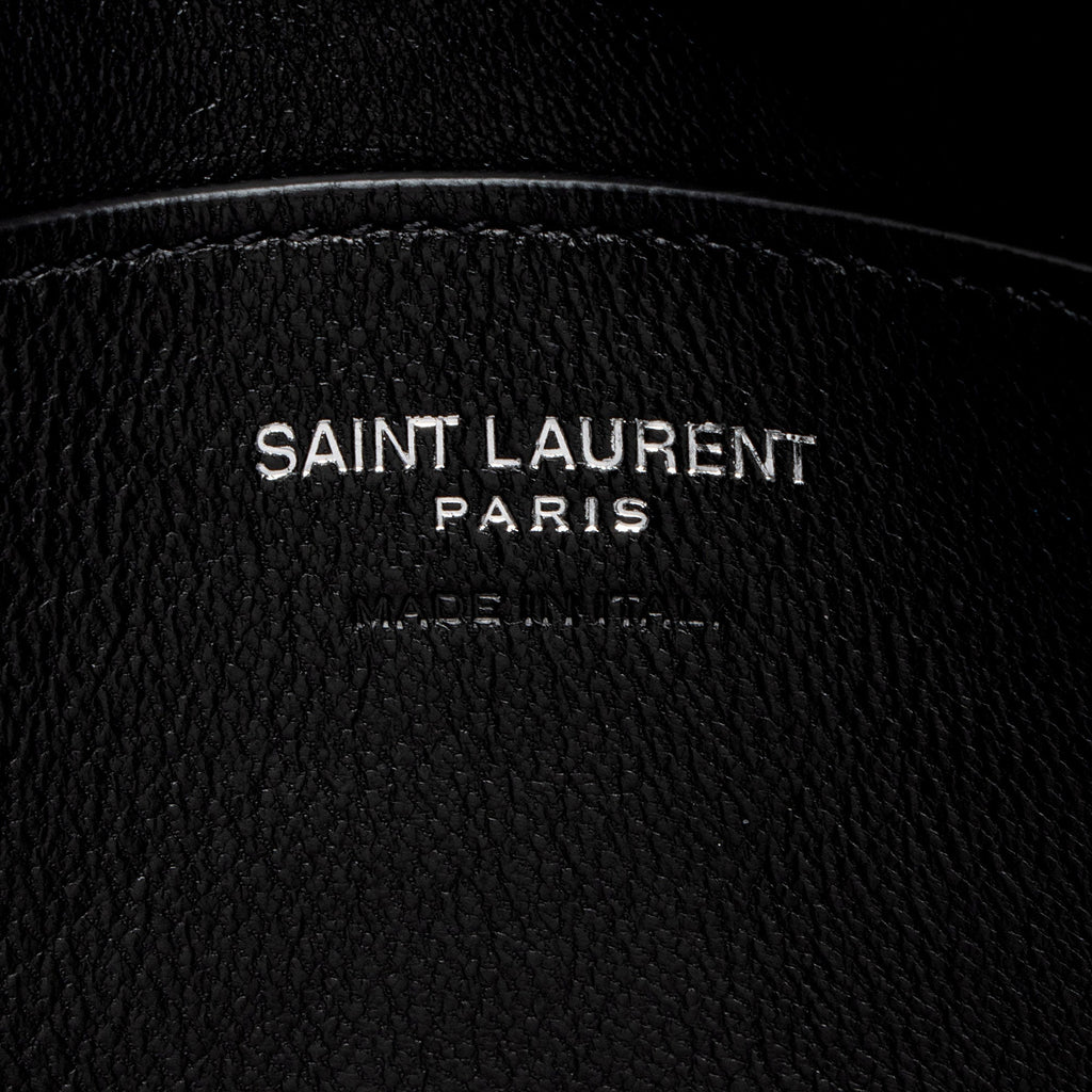 Saint Laurent Lambskin Logo Puffy Pouch