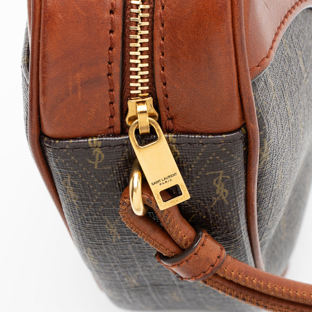 Saint Laurent Le Monogramme Canvas Calfskin Sac Coeur Crossbody