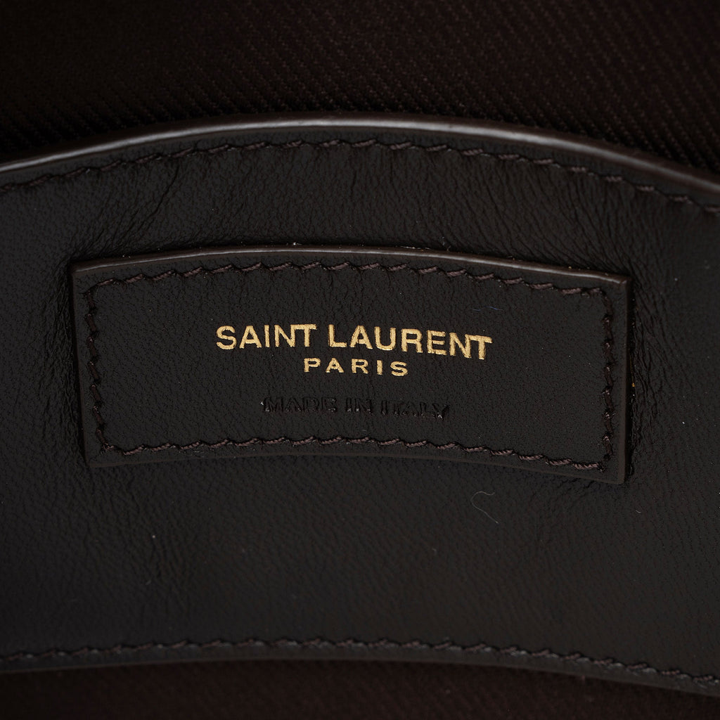 Saint Laurent Le Monogramme Canvas Calfskin Sac Coeur Crossbody