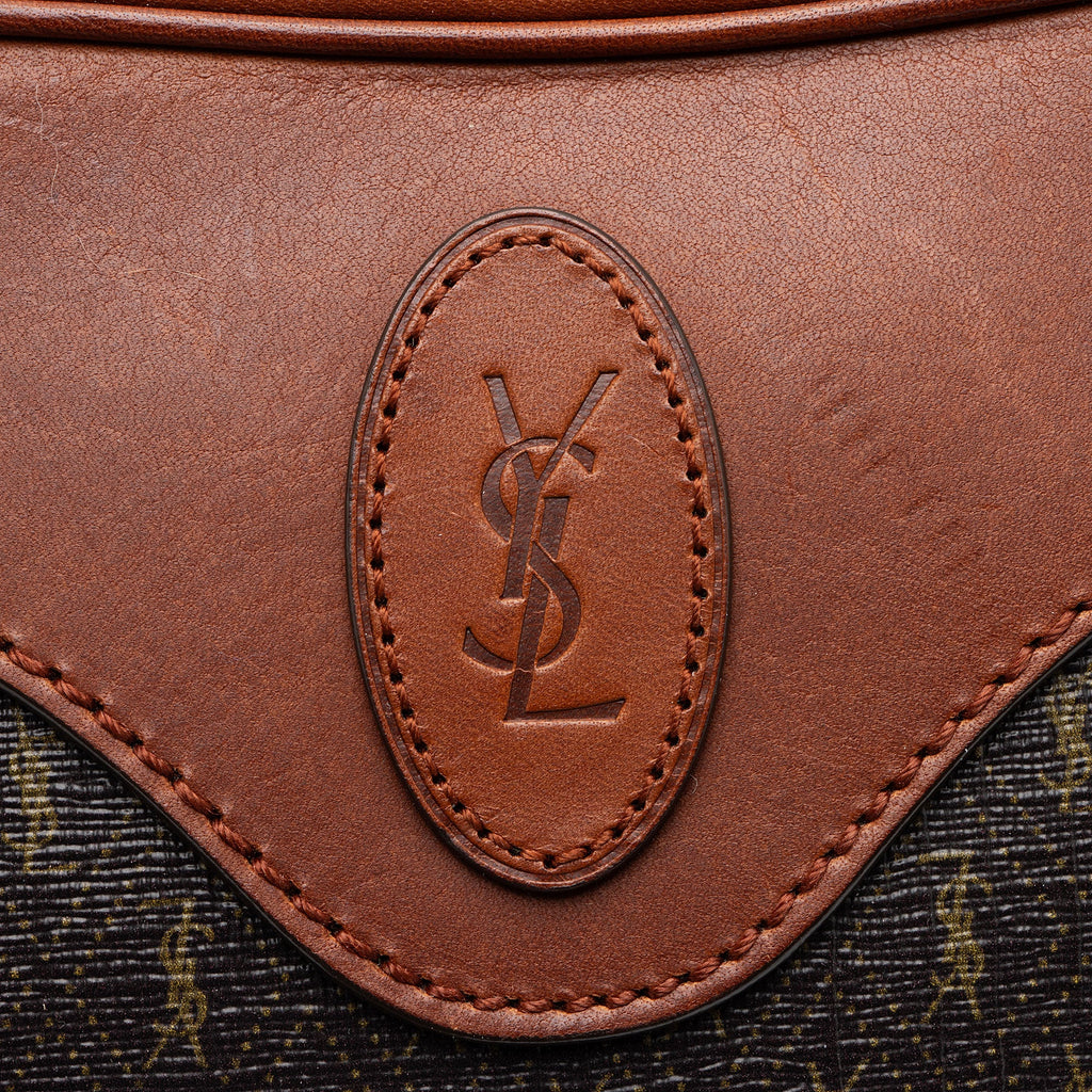 Saint Laurent Le Monogramme Canvas Calfskin Sac Coeur Crossbody