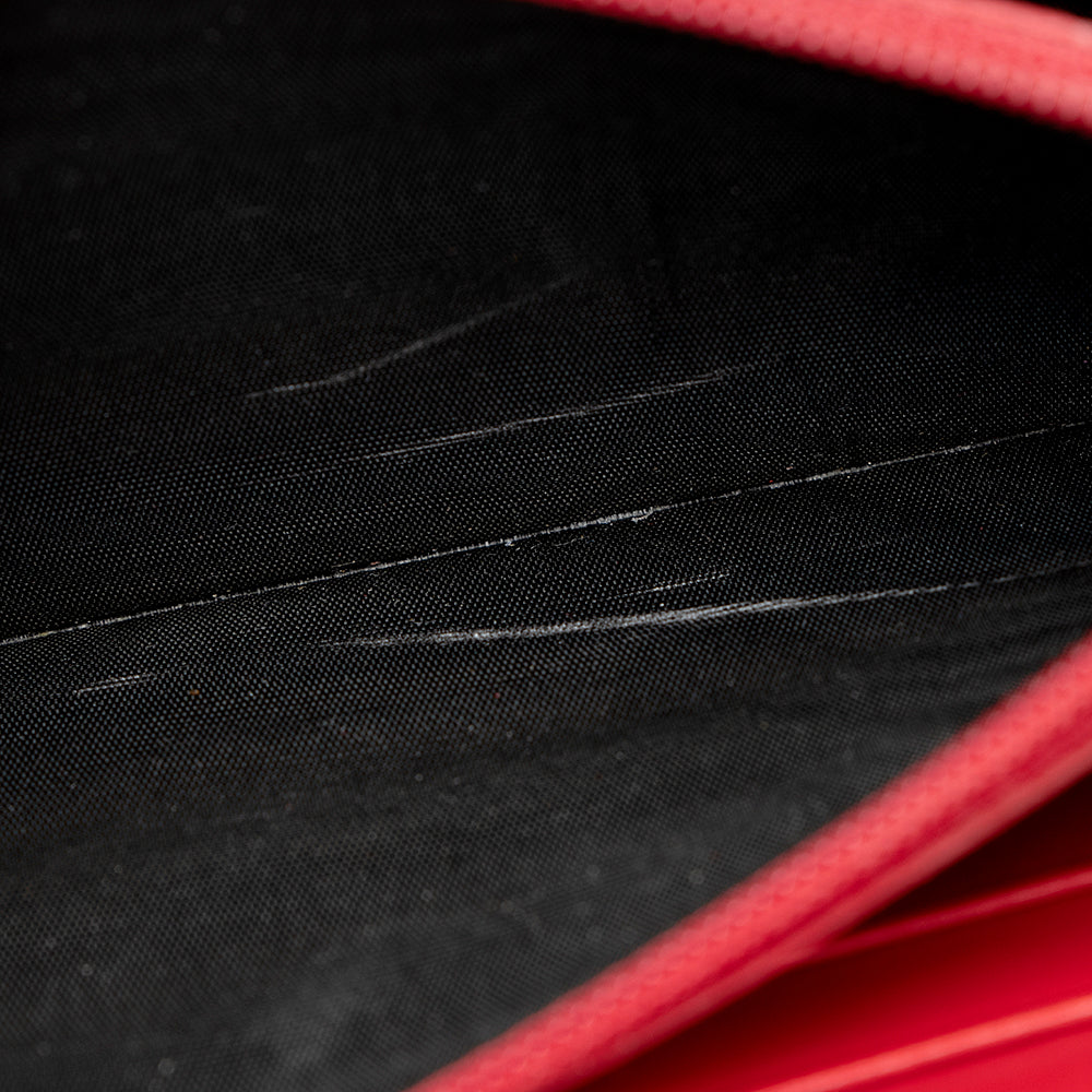 Saint Laurent Patent Leather Belle du Jour Zip Wallet (SHF-20318)