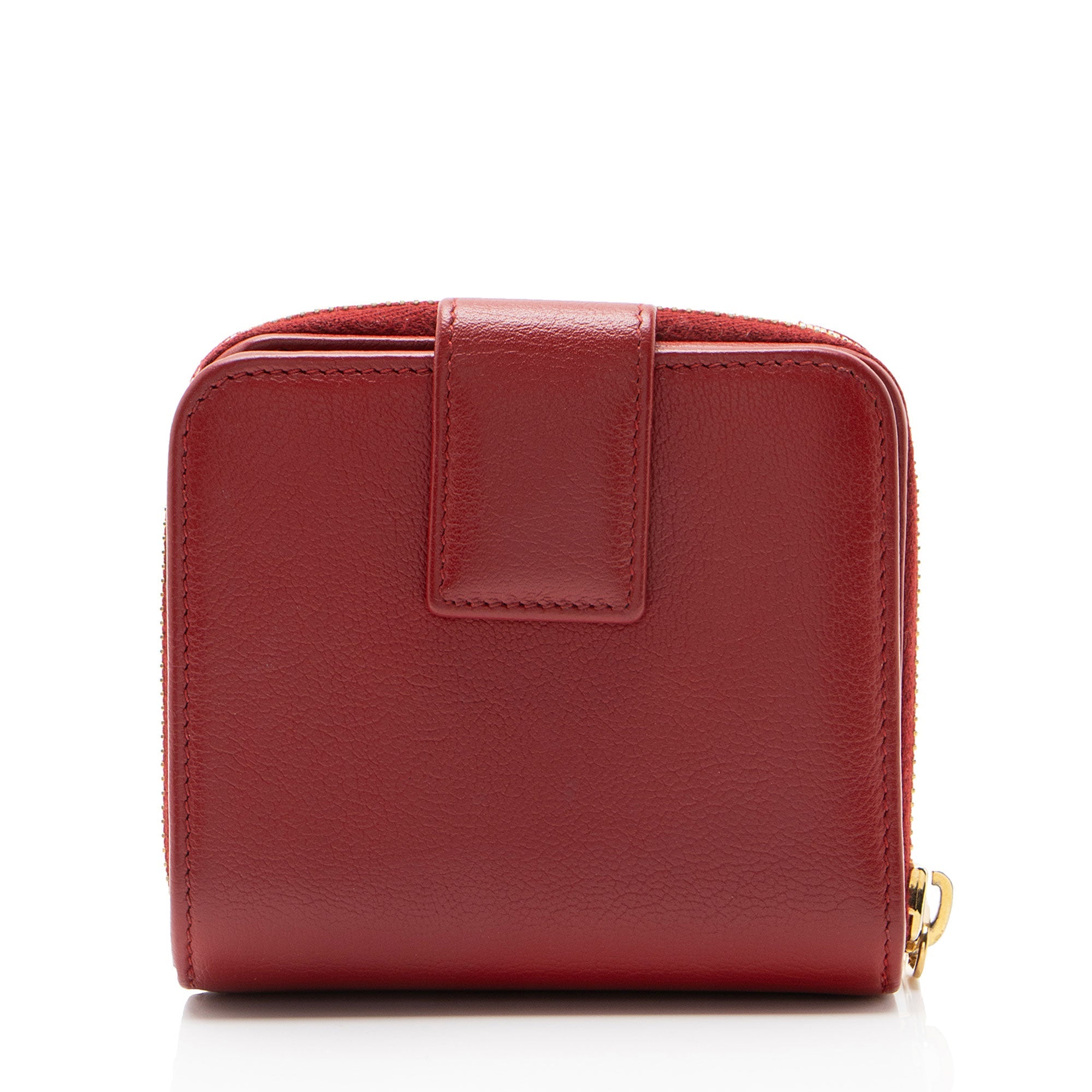 Saint Laurent Leather Monogram Belle du Jour Compact Wallet