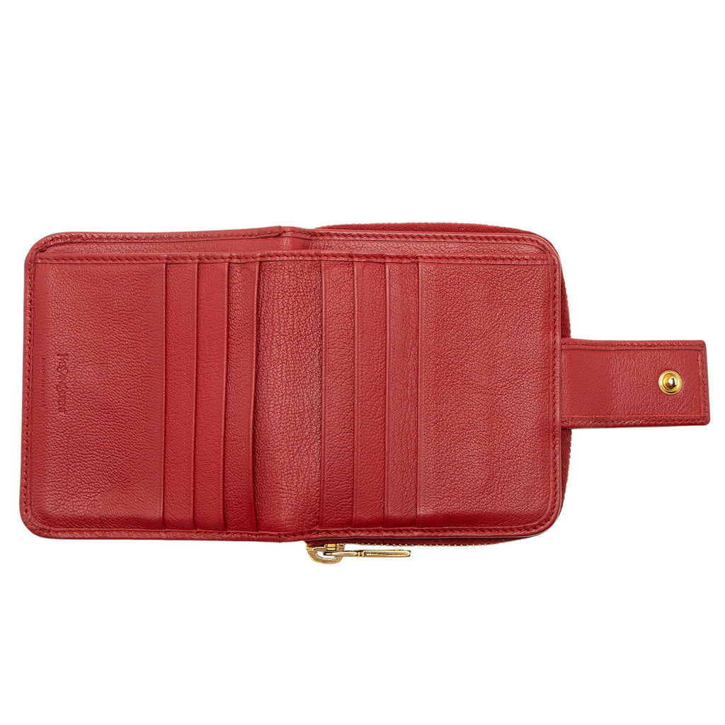 Saint Laurent Leather Monogram Belle du Jour Compact Wallet