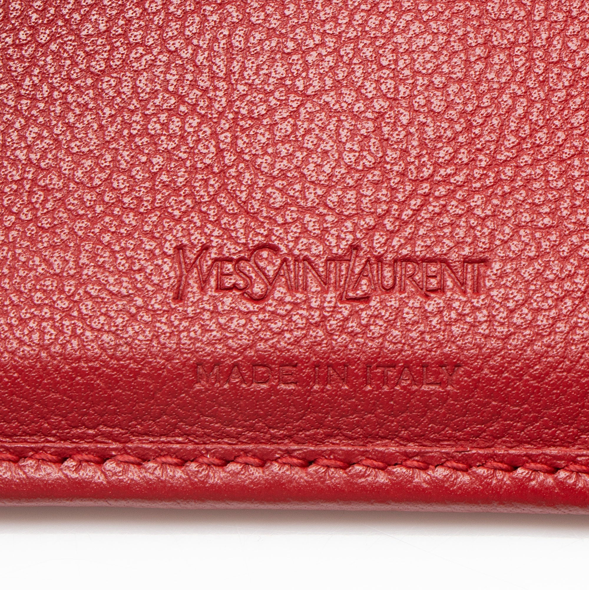 Saint Laurent Leather Monogram Belle du Jour Compact Wallet