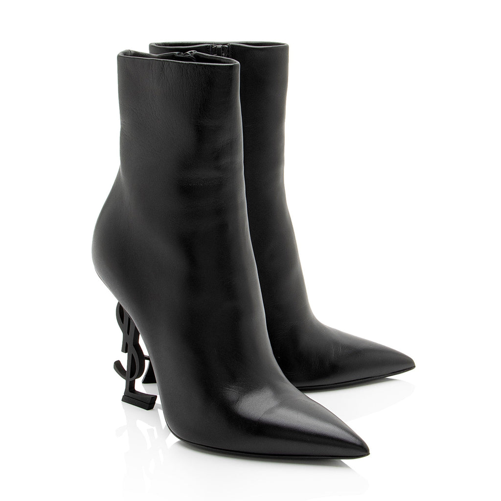 Saint Laurent Leather Opyum Booties - Size 8.5 / 38.5
