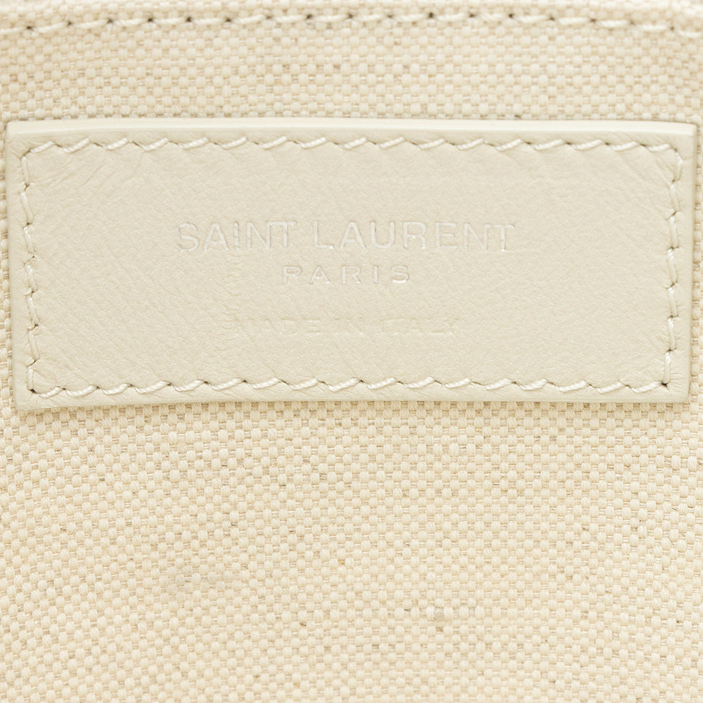 Saint Laurent Linen Calfskin Rive Gauche N/S Tote