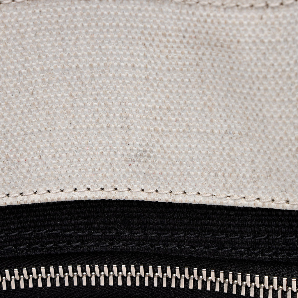 Saint Laurent Linen Calfskin Rive Gauche N/S Tote