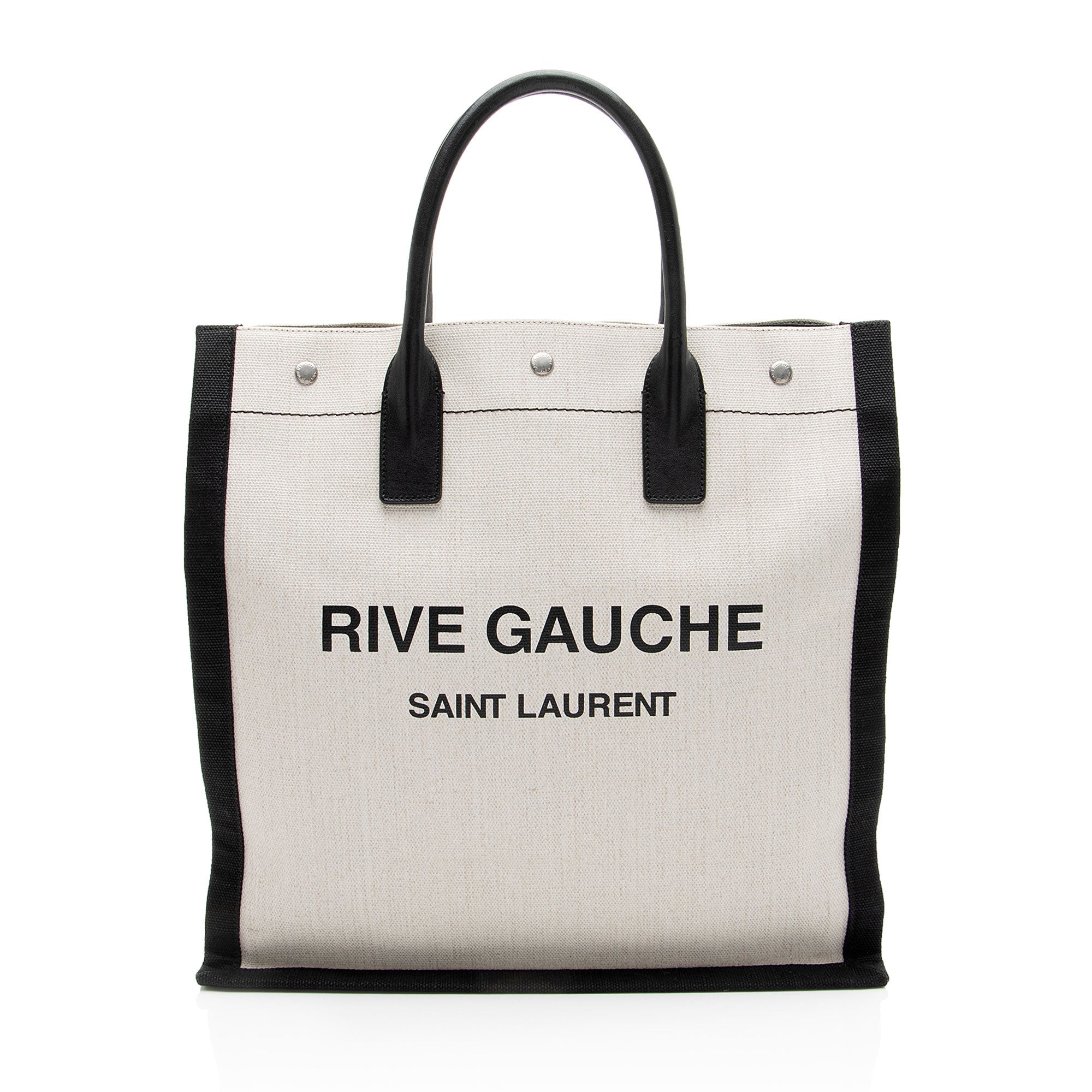 Saint Laurent Linen Calfskin Rive Gauche N/S Tote
