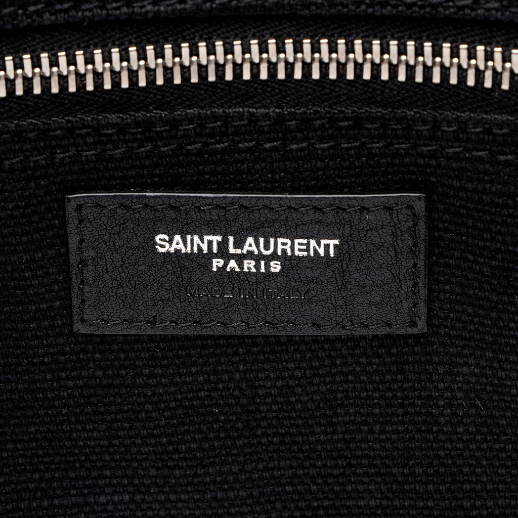 Saint Laurent Linen Calfskin Rive Gauche N/S Tote