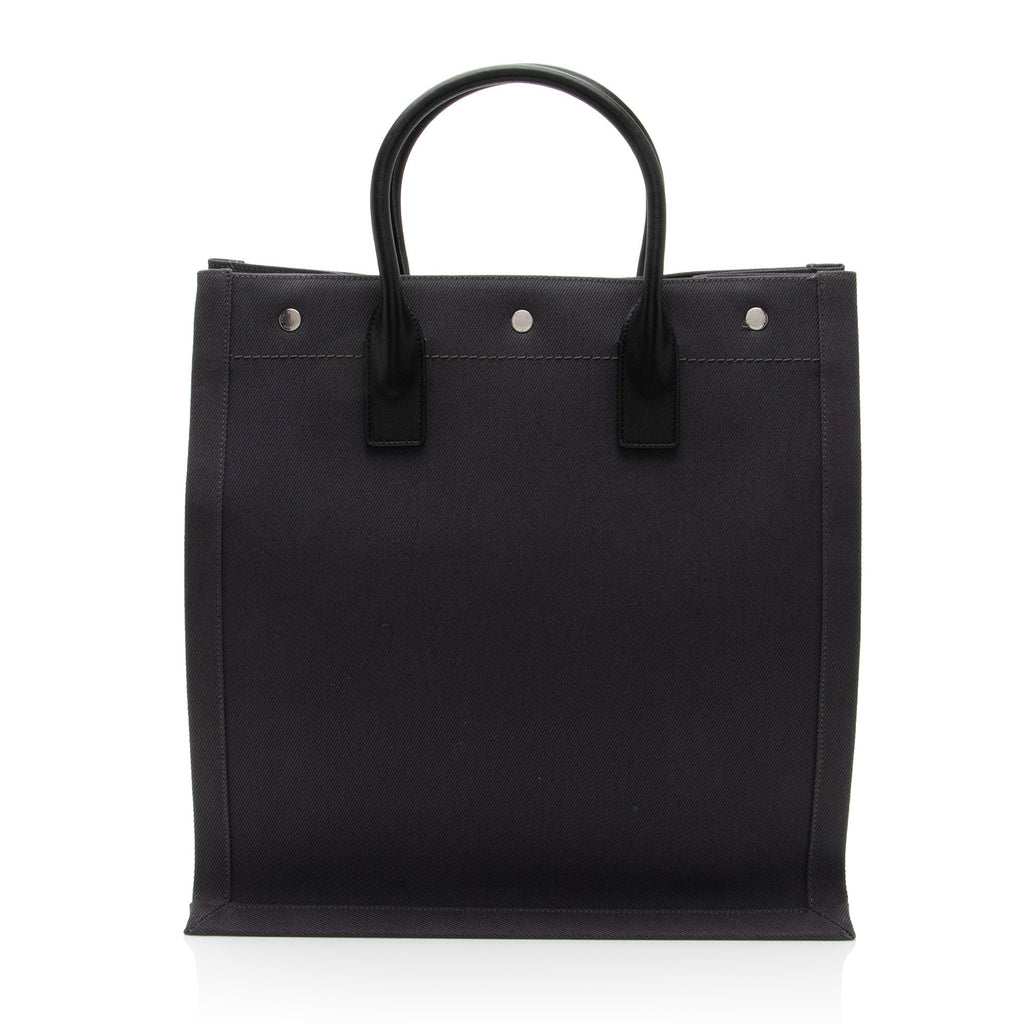 Saint Laurent Linen Calfskin Rive Gauche N/S Tote