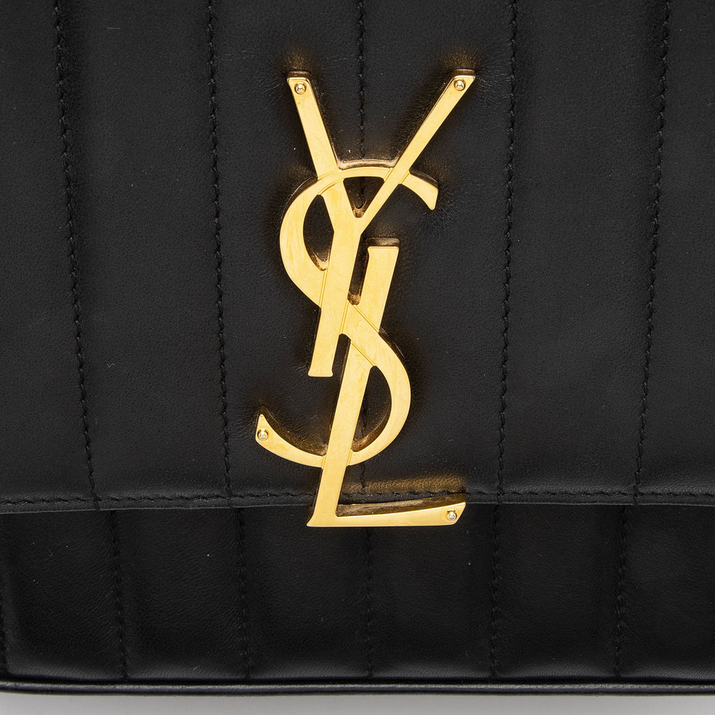 Saint Laurent Matalasse Calfskin Monogram Vicky Medium Shoulder Bag