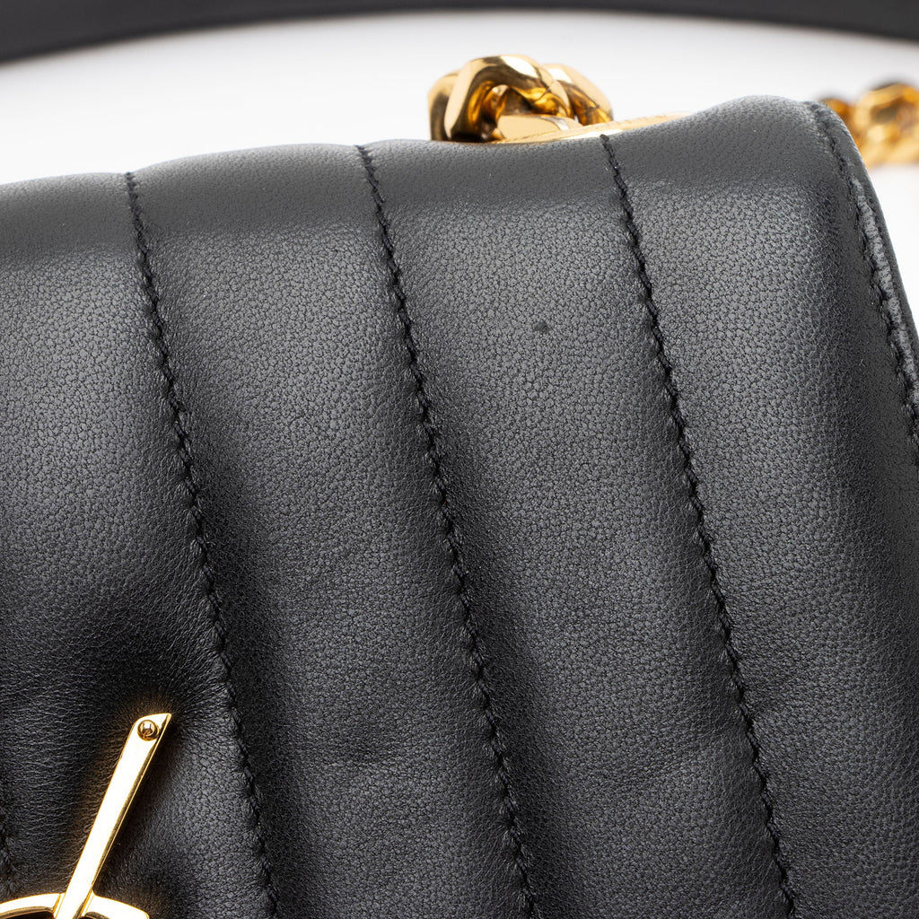 Saint Laurent Matalasse Calfskin Monogram Vicky Medium Shoulder Bag