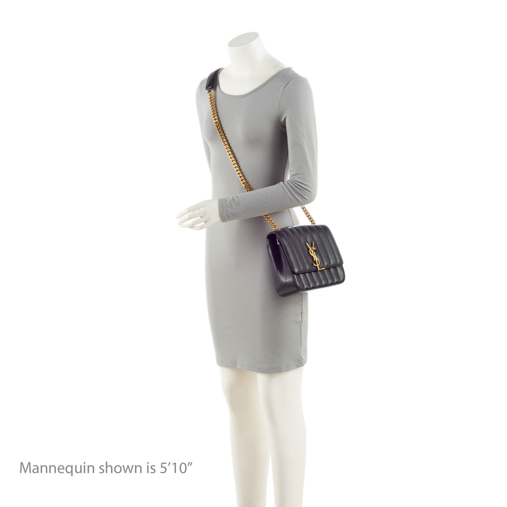 Saint Laurent Matalasse Calfskin Monogram Vicky Medium Shoulder Bag