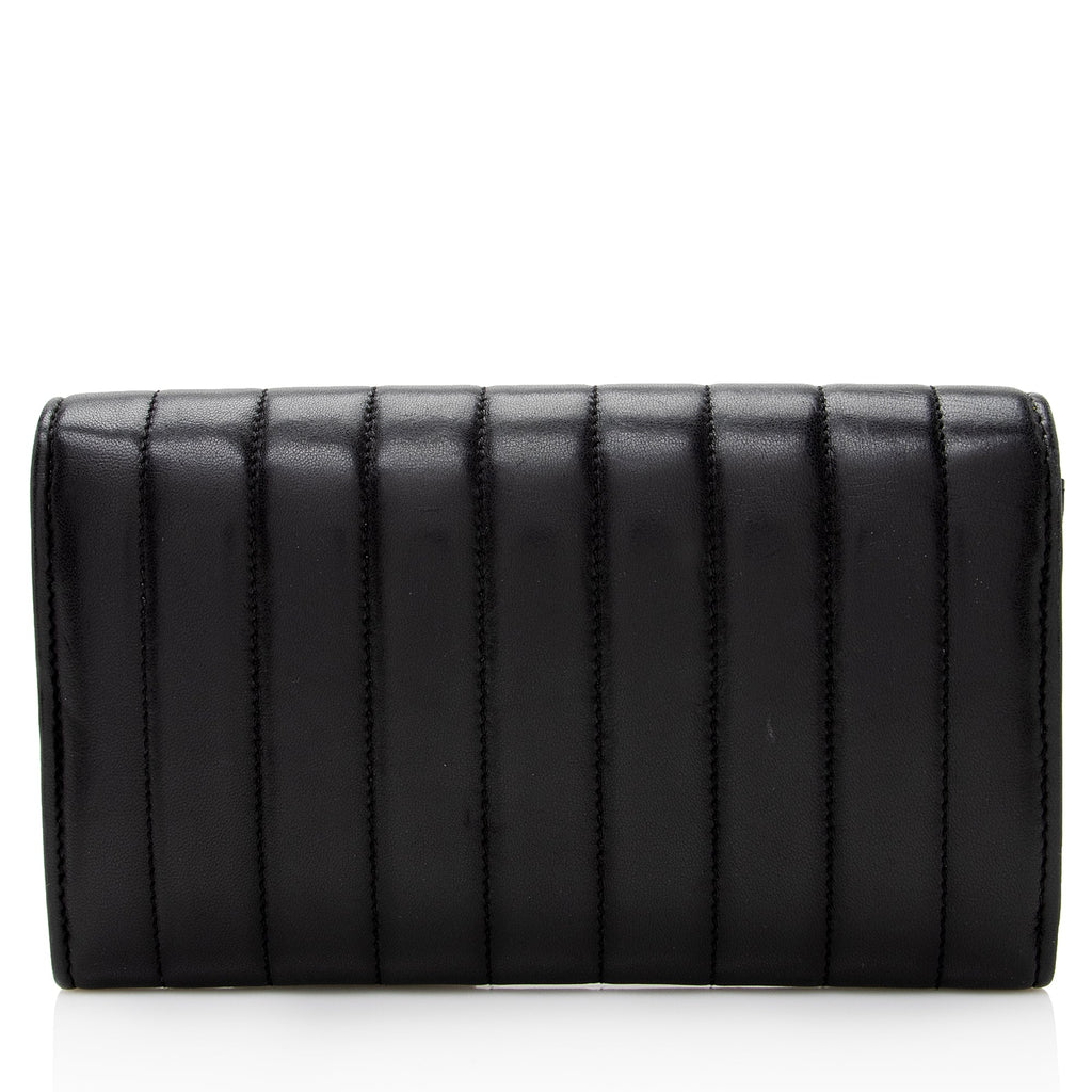 Saint Laurent Matalasse Calfskin Vicky Continental Wallet (SHF-22903)