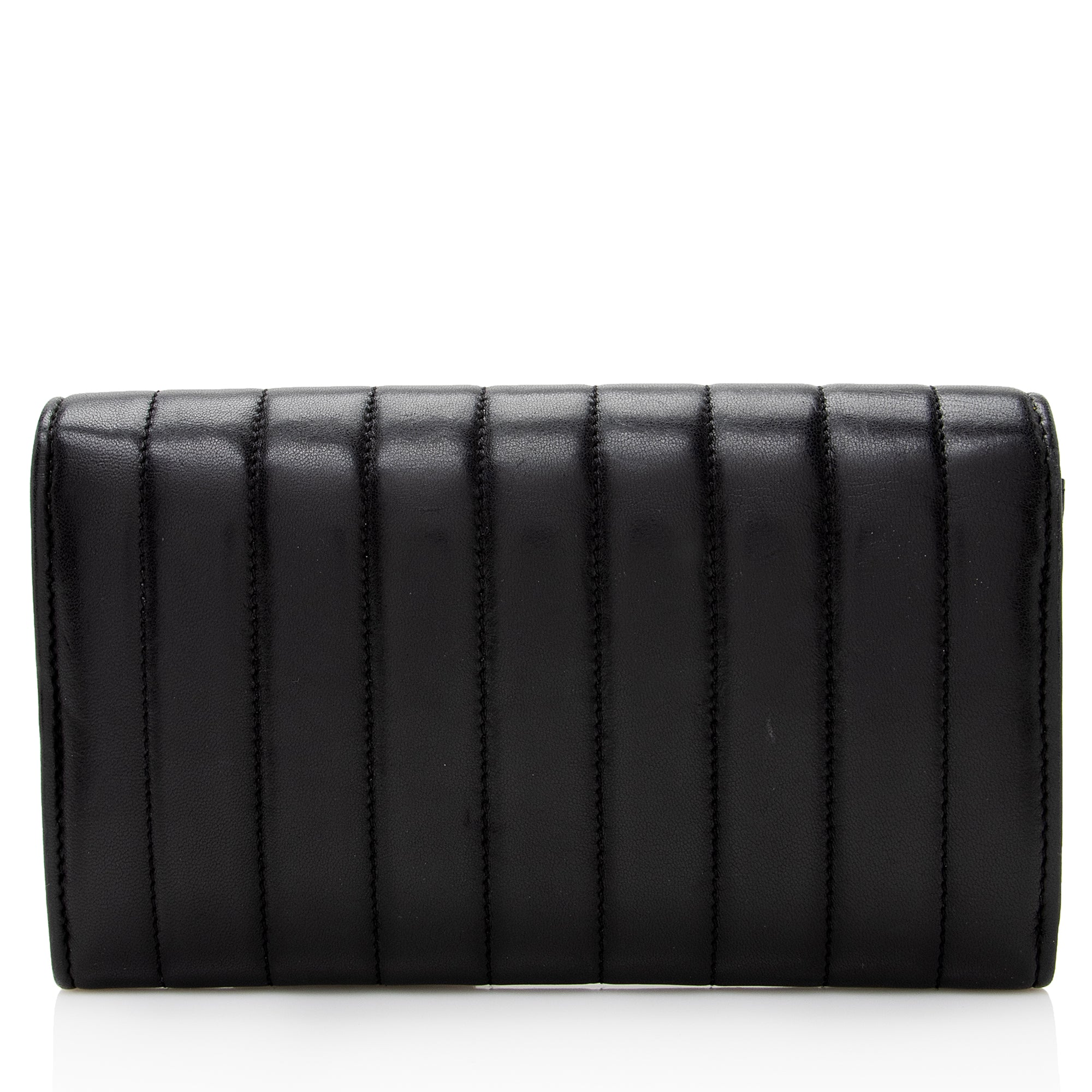 Saint Laurent Matalasse Calfskin Vicky Continental Wallet (SHF-22903)