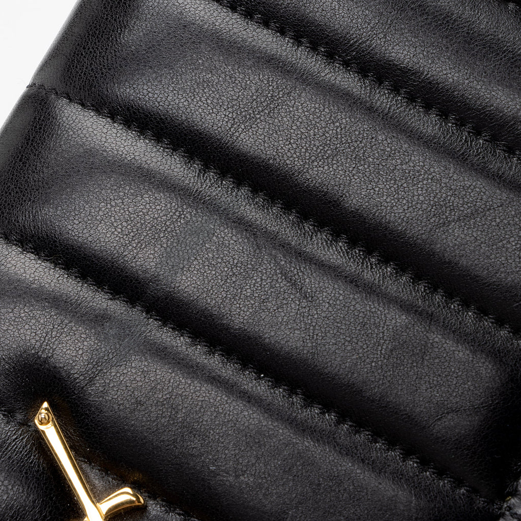 Saint Laurent Matalasse Calfskin Vicky Continental Wallet (SHF-22903)