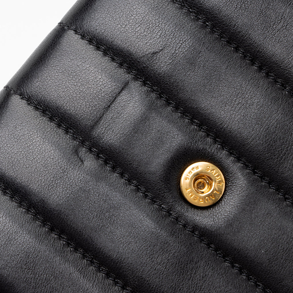 Saint Laurent Matalasse Calfskin Vicky Continental Wallet (SHF-22903)