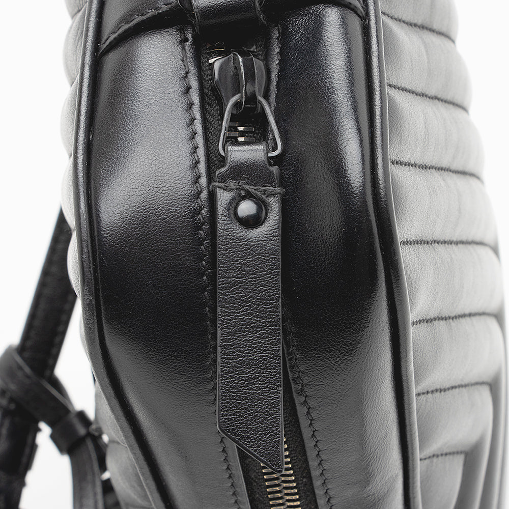 Saint Laurent Matelasse Calfskin Matte Black Lou Camera Bag - FINAL SALE (SHF-20006)