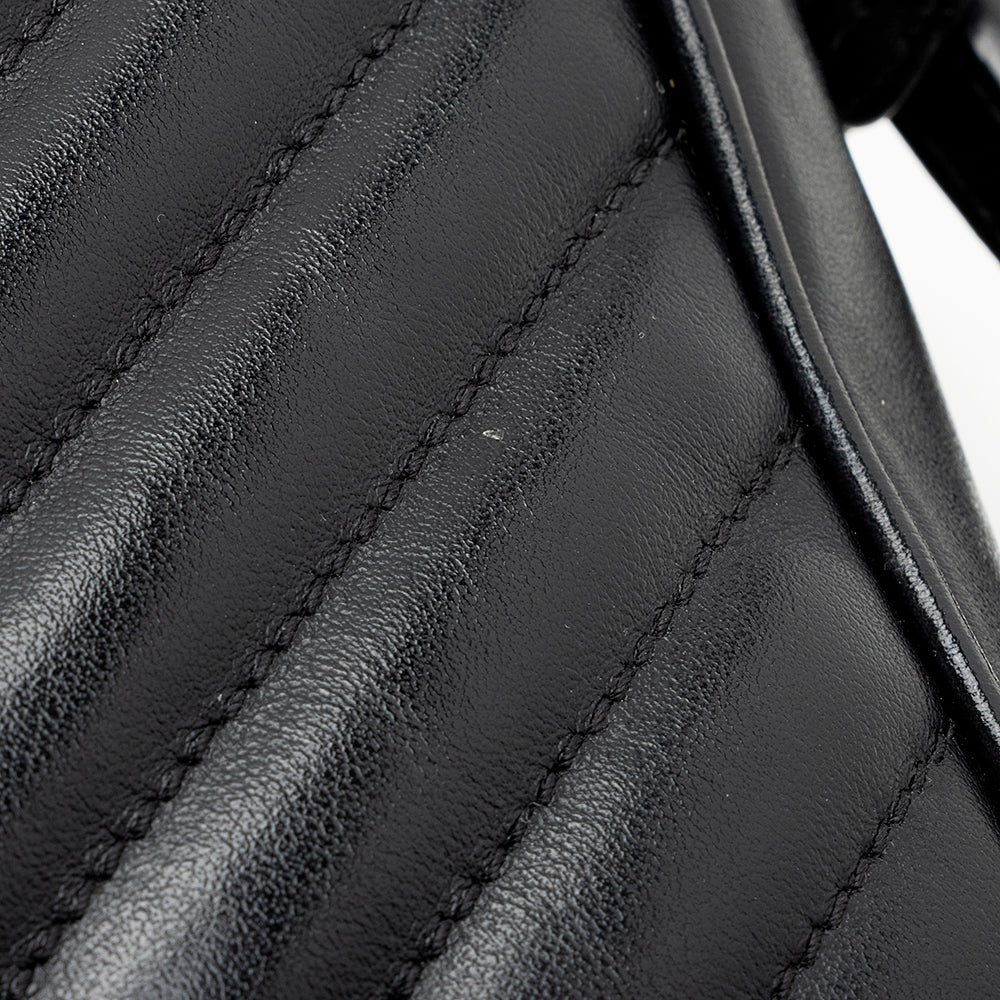 Saint Laurent Matelasse Calfskin Matte Black Lou Camera Bag - FINAL SALE (SHF-20006)