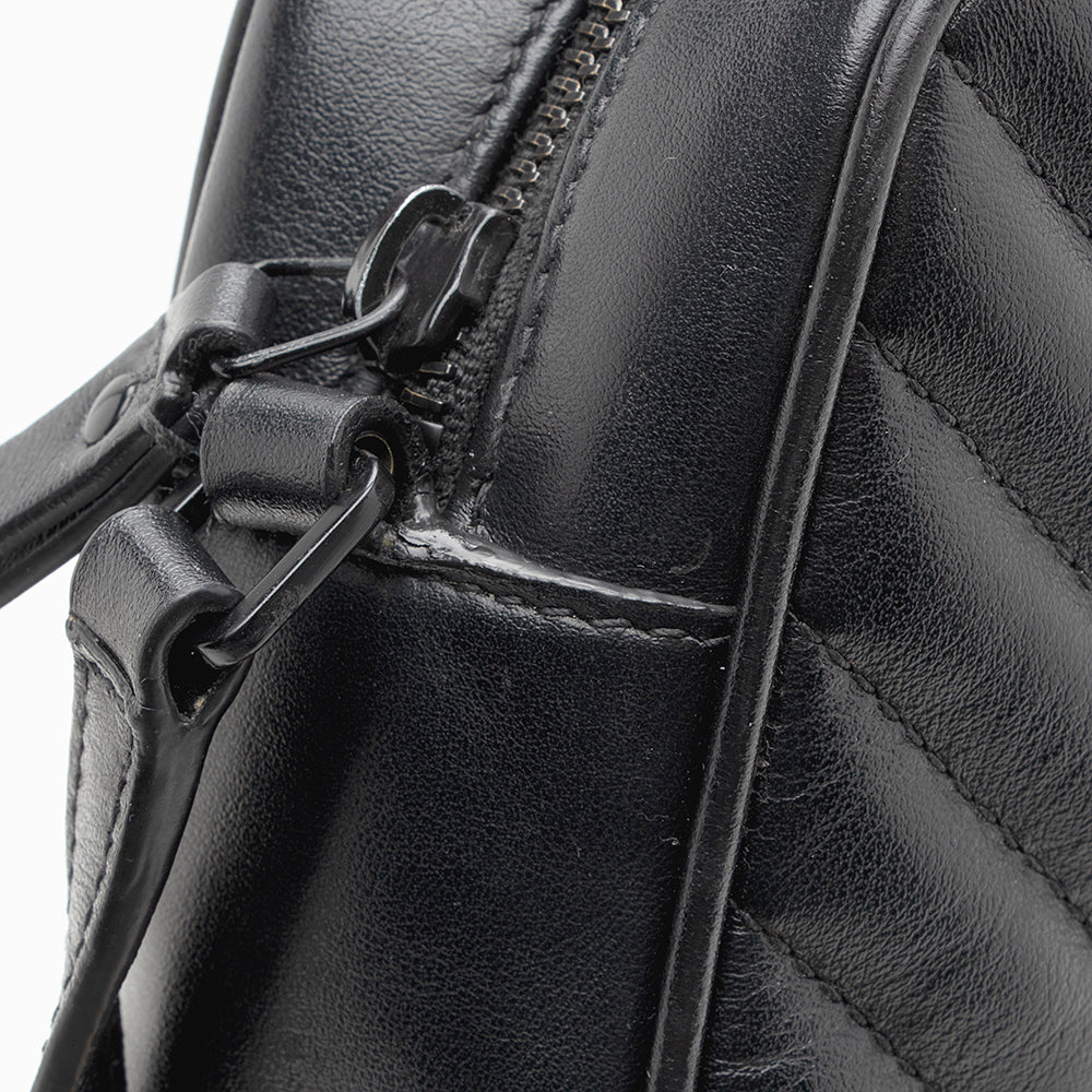 Saint Laurent Matelasse Calfskin Matte Black Lou Camera Bag - FINAL SALE (SHF-20006)
