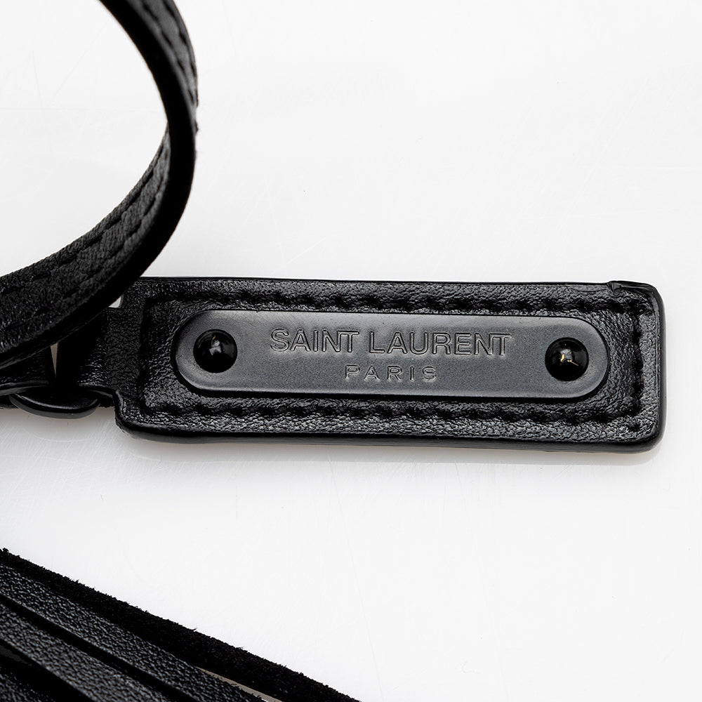 Saint Laurent Matelasse Calfskin Matte Black Lou Camera Bag - FINAL SALE (SHF-20006)