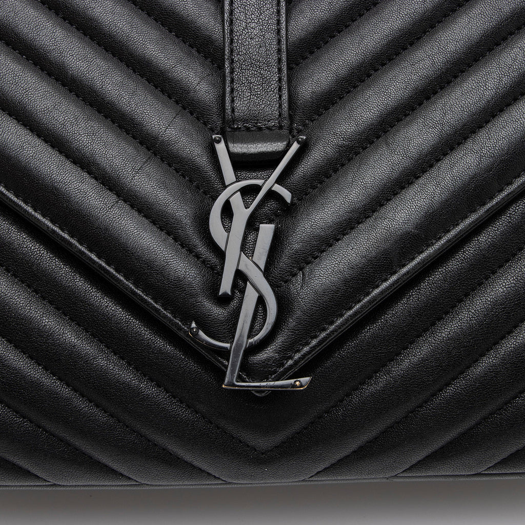 Saint Laurent Matelasse Calfskin Monogram College Large Shoulder Bag (SHF-NTG48D)