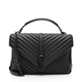 Saint Laurent Matelasse Calfskin Monogram College Large Shoulder Bag (SHF-NTG48D)