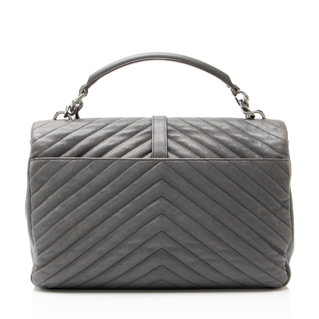 Saint Laurent Matelasse Calfskin Monogram College Large Shoulder Bag