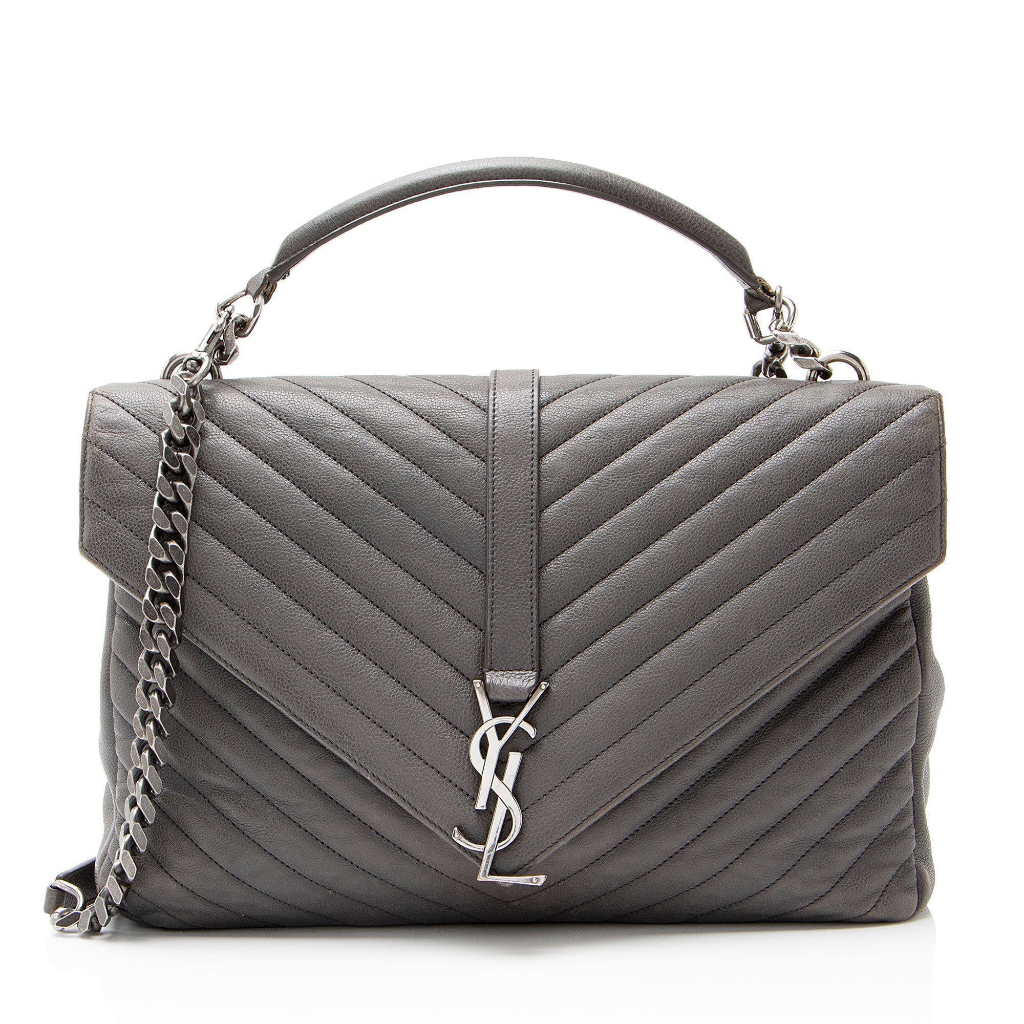 Saint Laurent Matelasse Calfskin Monogram College Large Shoulder Bag
